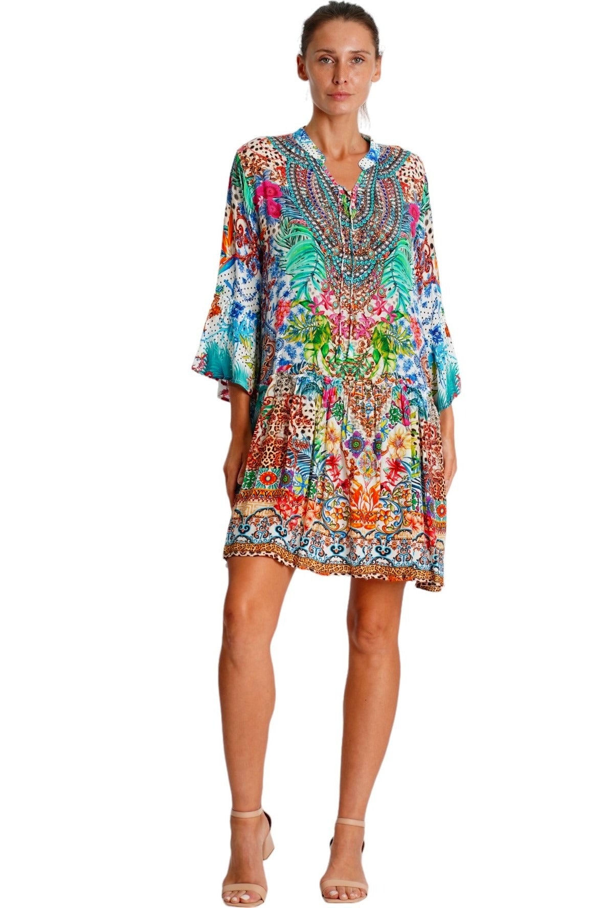 Tropical Print Mini Dress