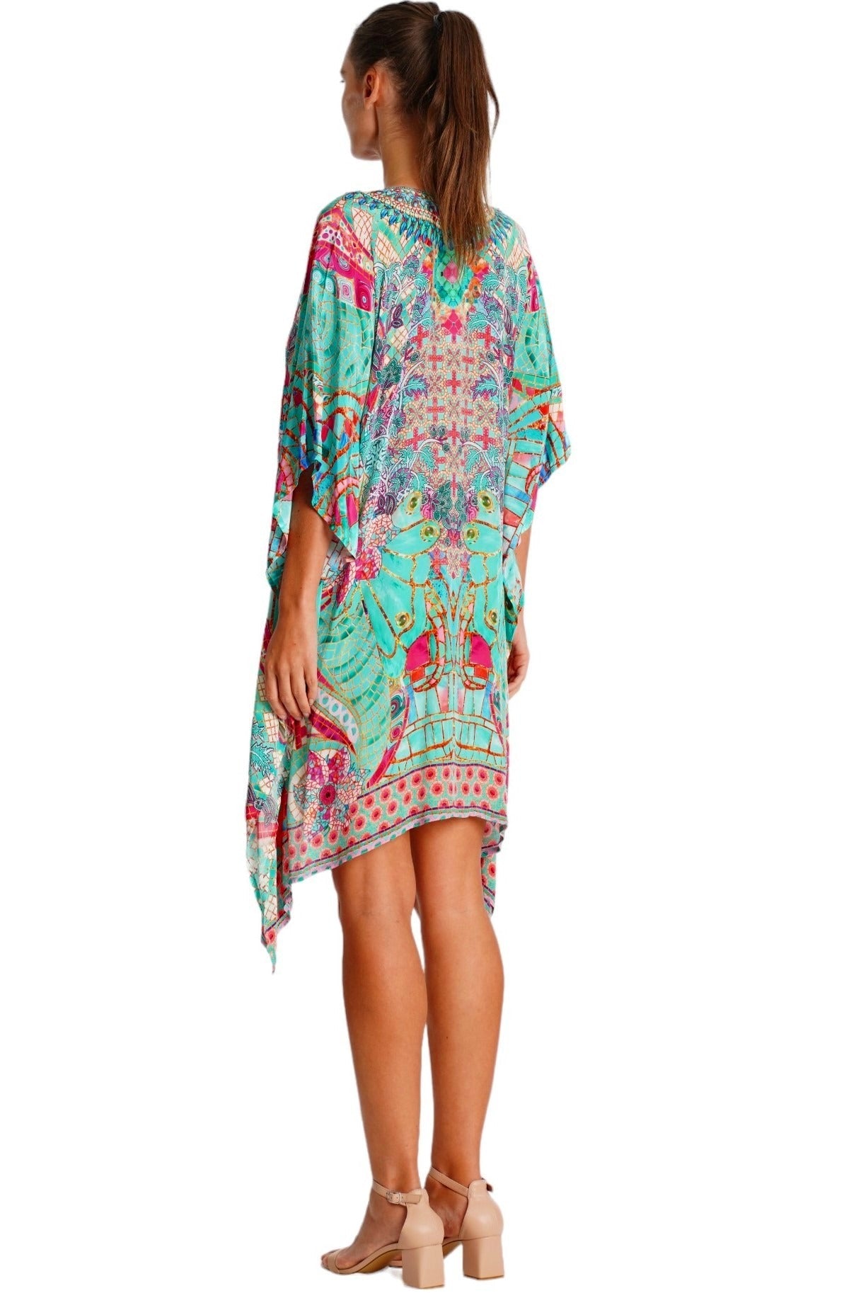 Exclusive Tropical Print Kaftan Dress – Luxury Designer Wear - Designer Caftans | Elegant Kaftan Cover Up Dress | Club Moda USA