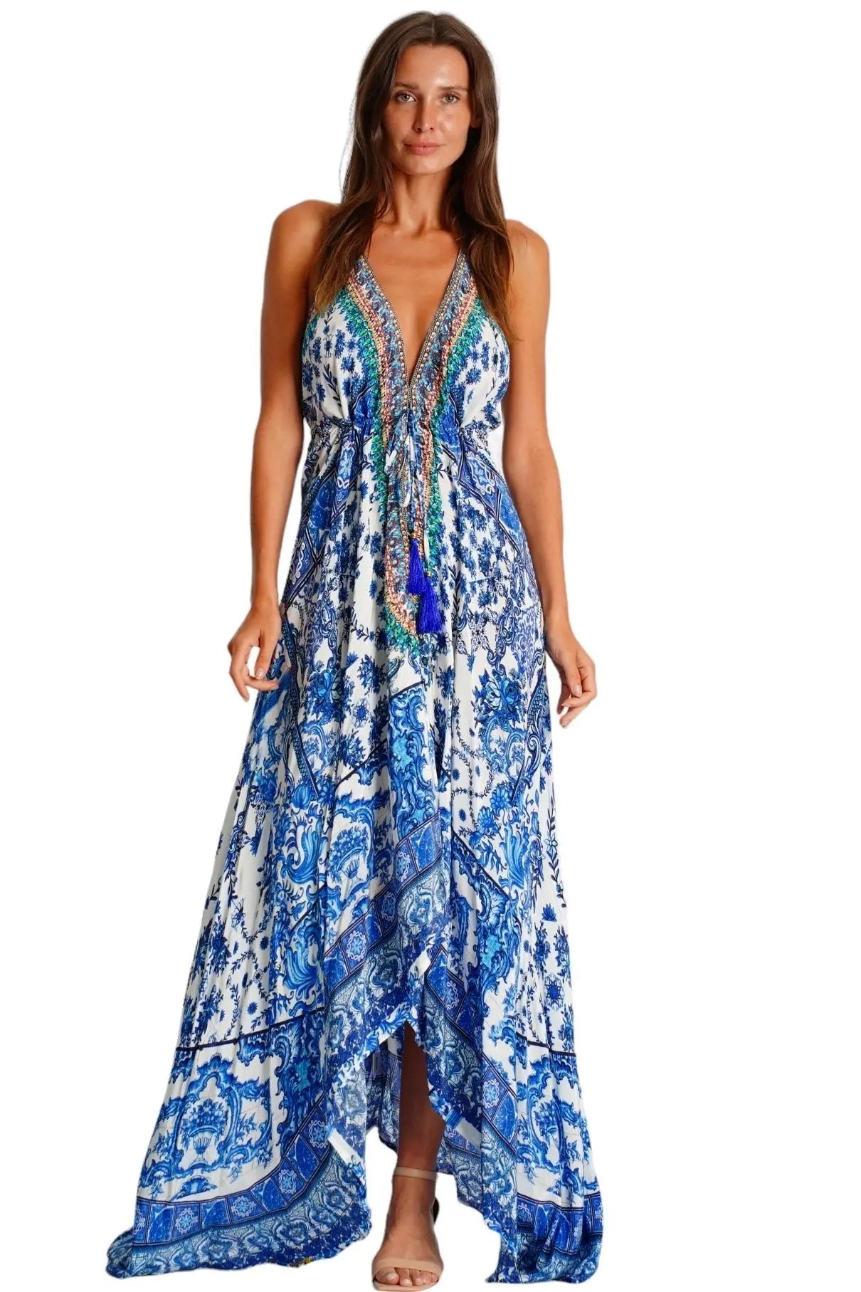 Casual Halter Maxi Dress La Moda Clothing