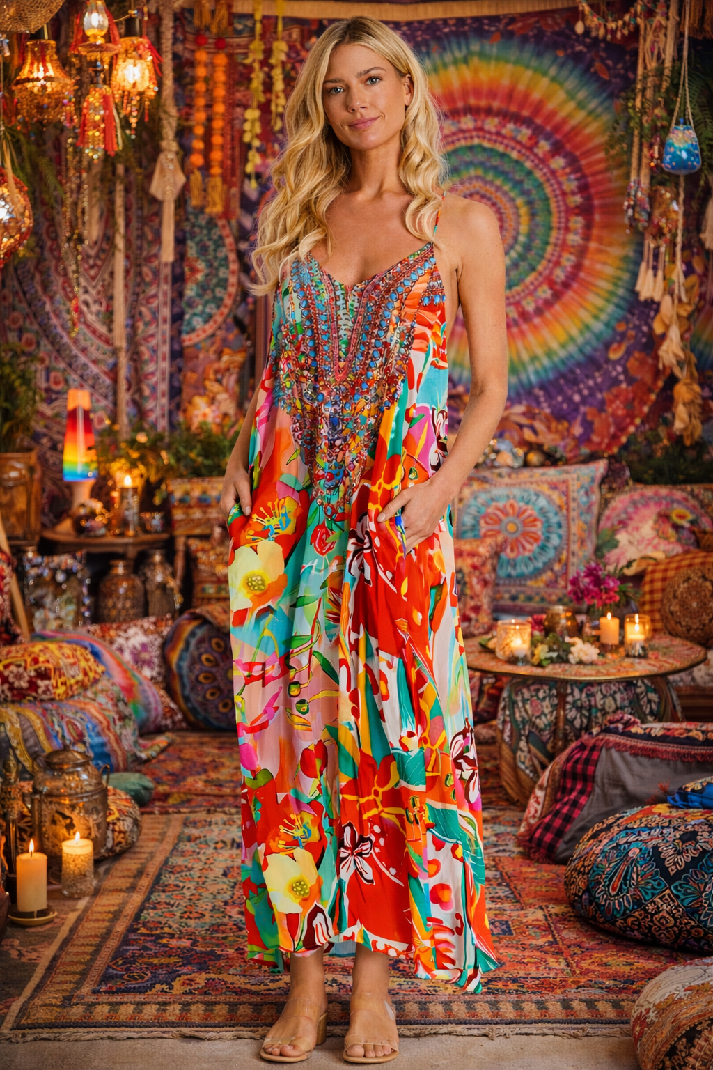 Classic Racerback Maxi Dress – Luxury Tropical Beach Resort Wear - Premium Resort Wear | Luxury T Back Maxi for Vacation & Cruise | Club Moda