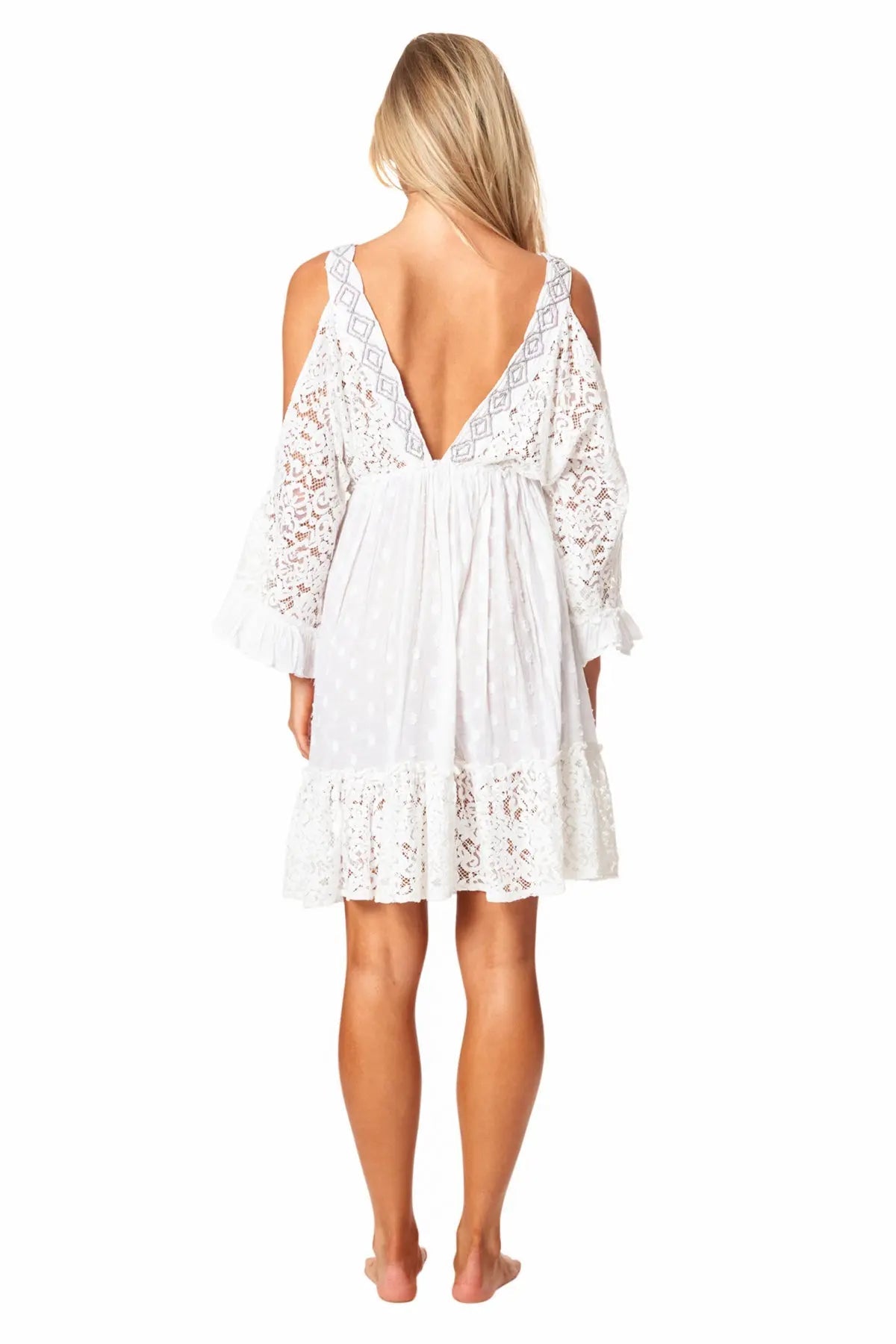 Cold Shoulder Casual Mini Dress - La Moda Clothing