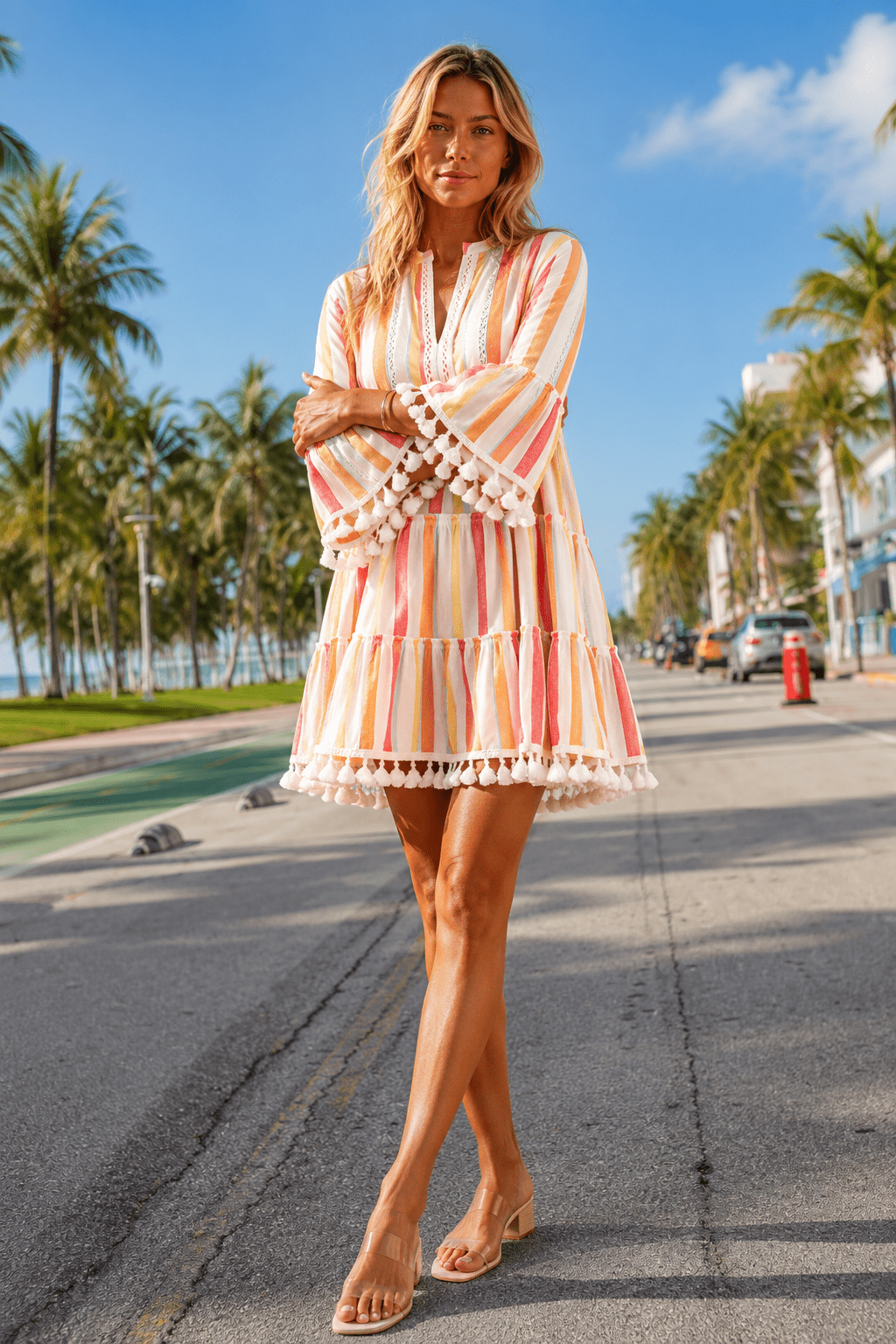 3/4 Sleeve Mini Dress
