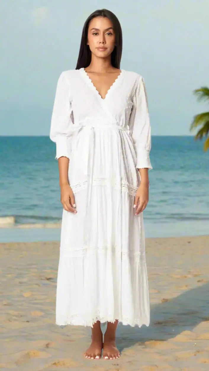 Karl Wrap Women's Maxi Dresses - La Moda Clothing