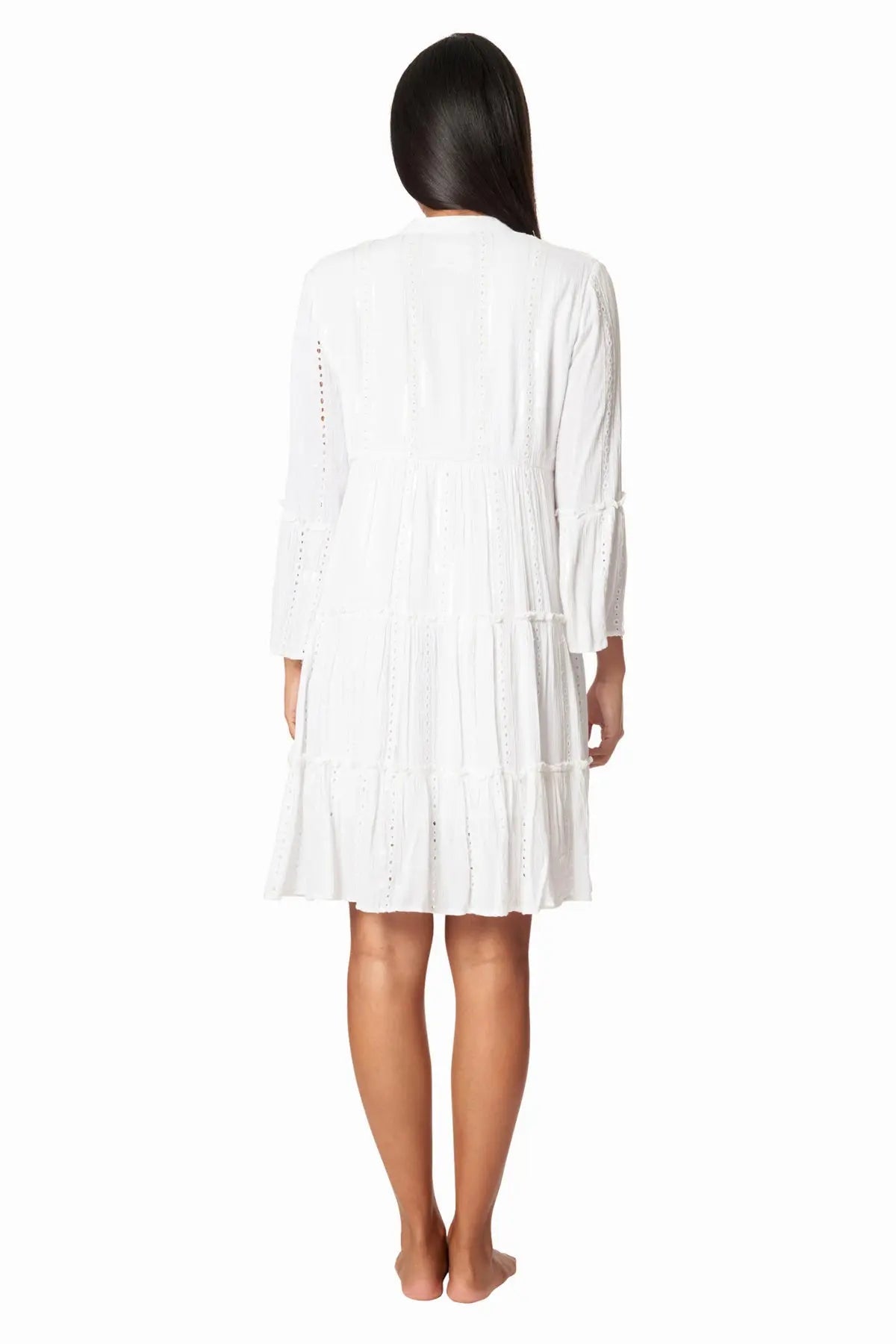Agnes Flowy Flared Sleeve Casual Mini Dress - La Moda Clothing