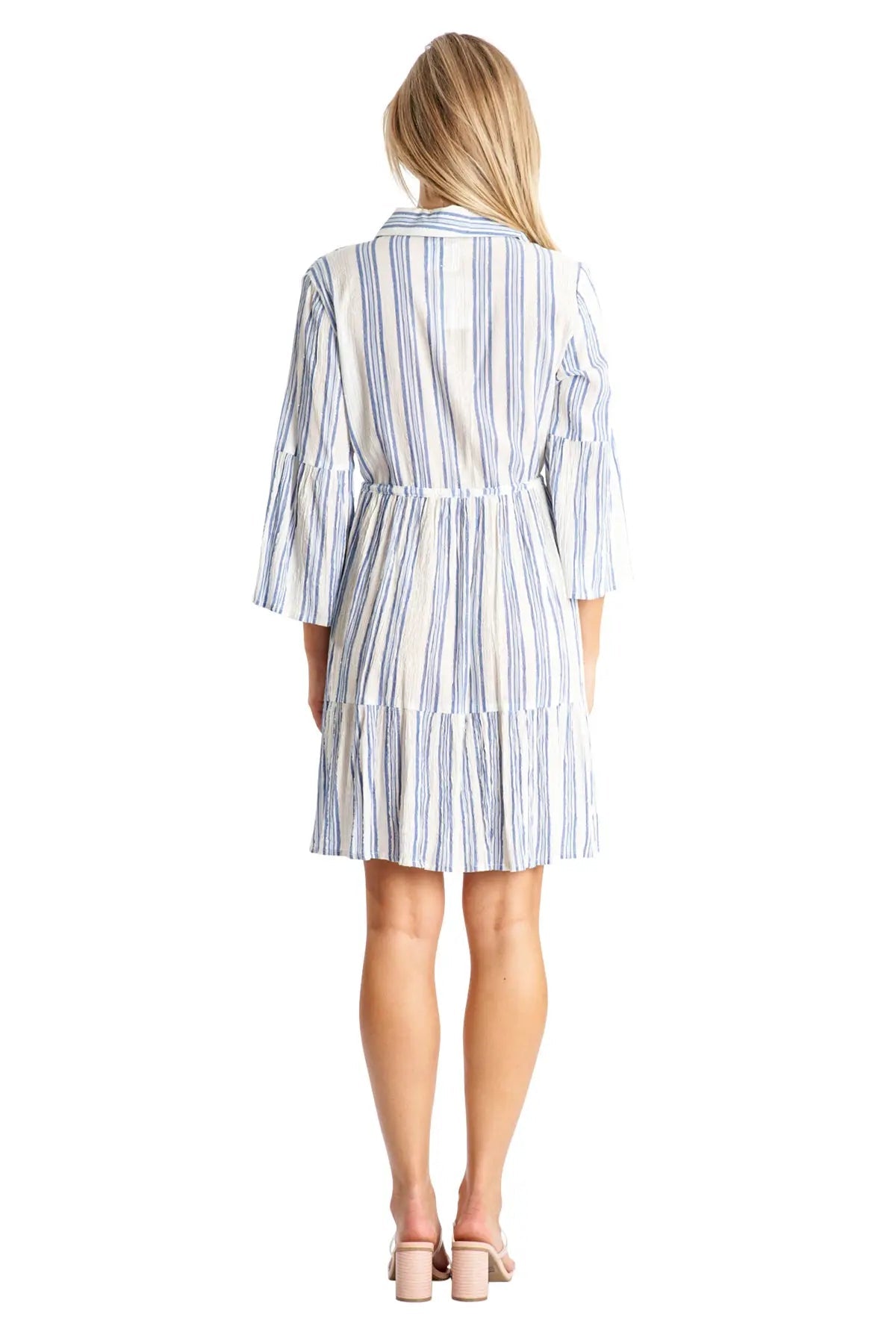 Striped Short Resort Dress - La Moda Clothing