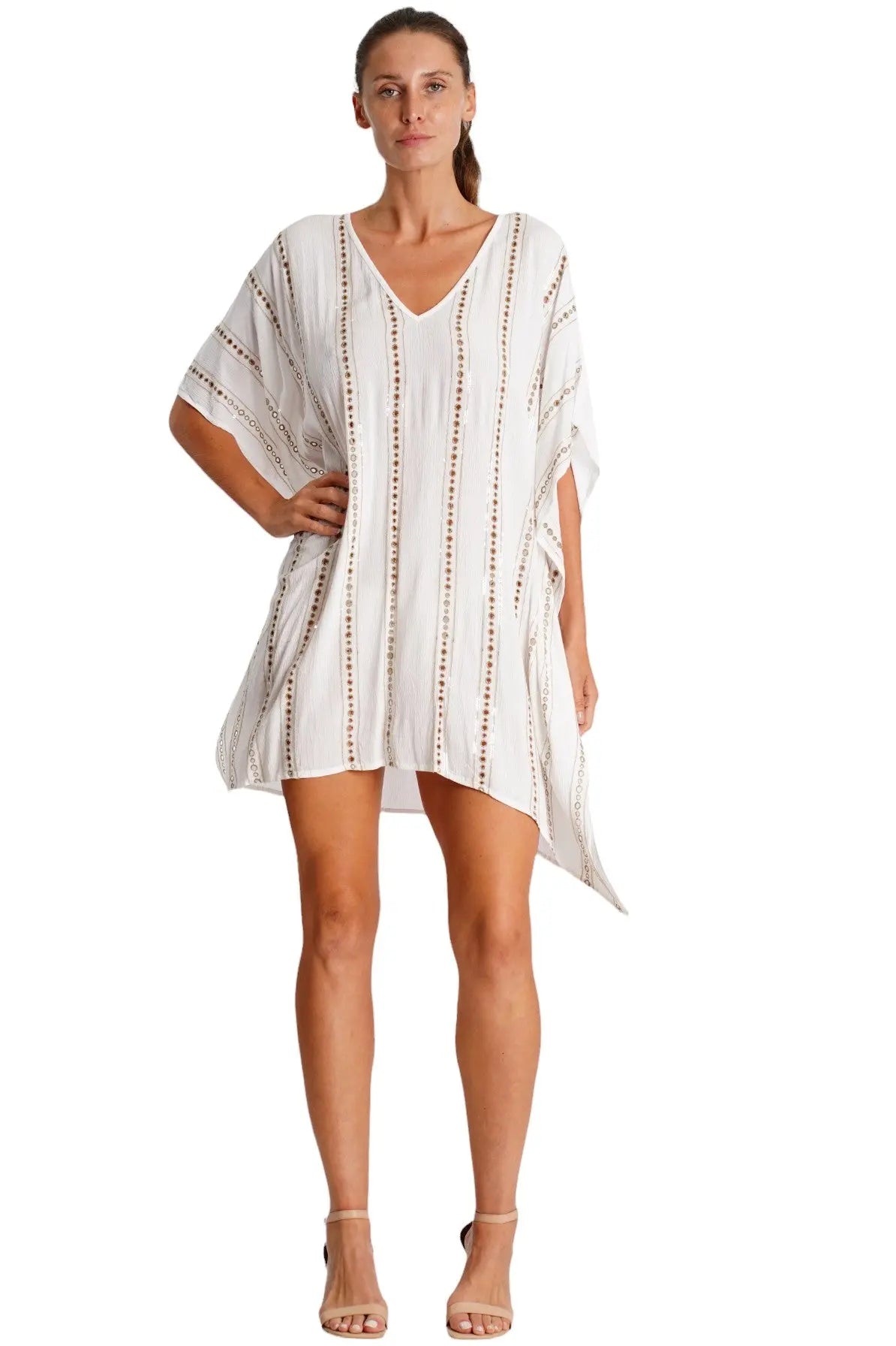 White Caftan Cover Up La Moda Clothing
