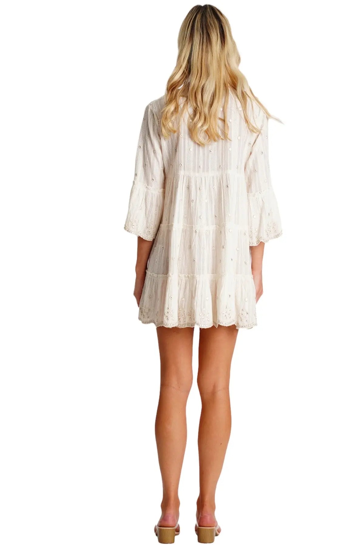 Cute White Mini Dress La Moda Clothing