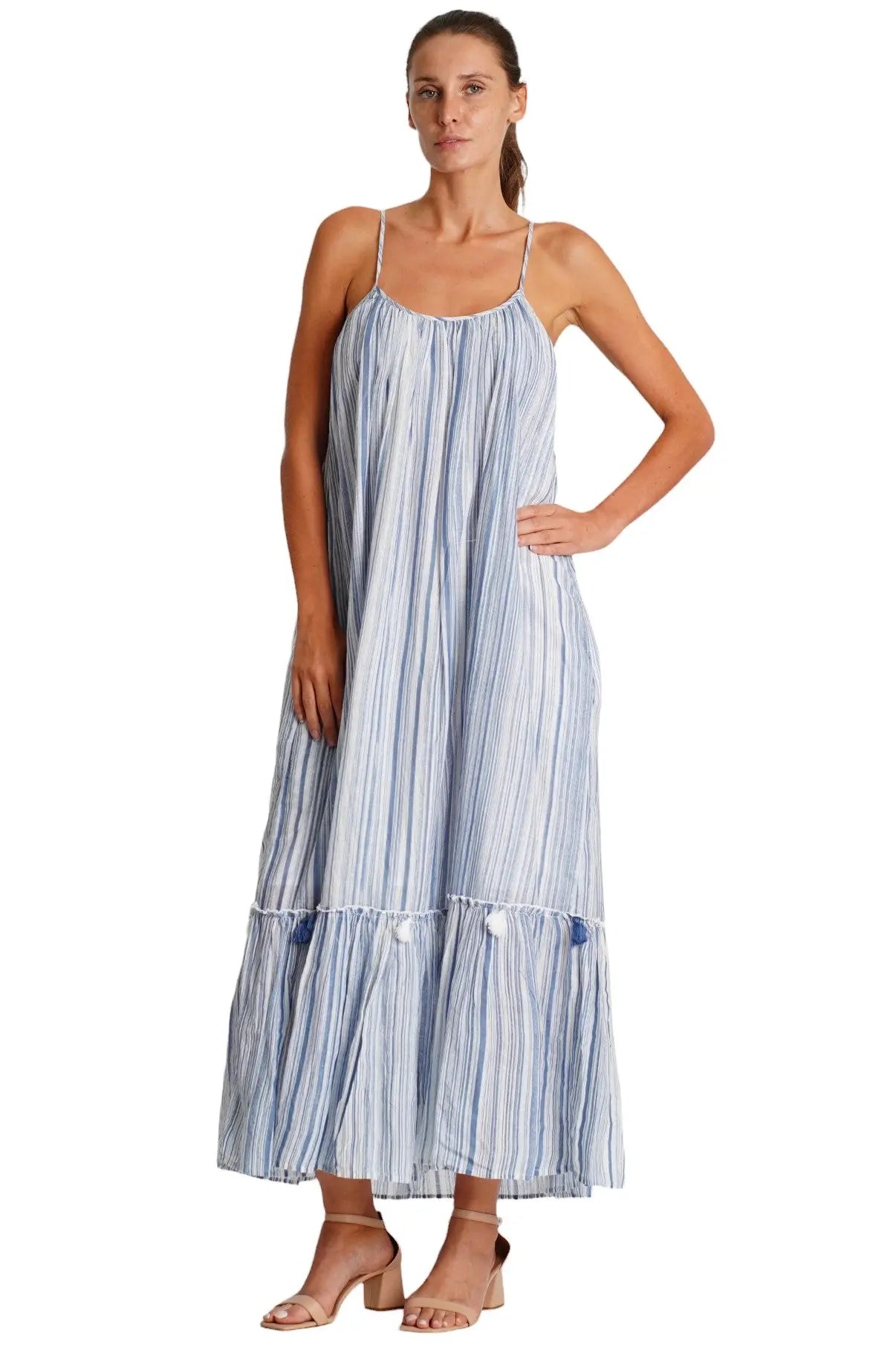 Lose Striped Maxi Dress La Moda Clothing