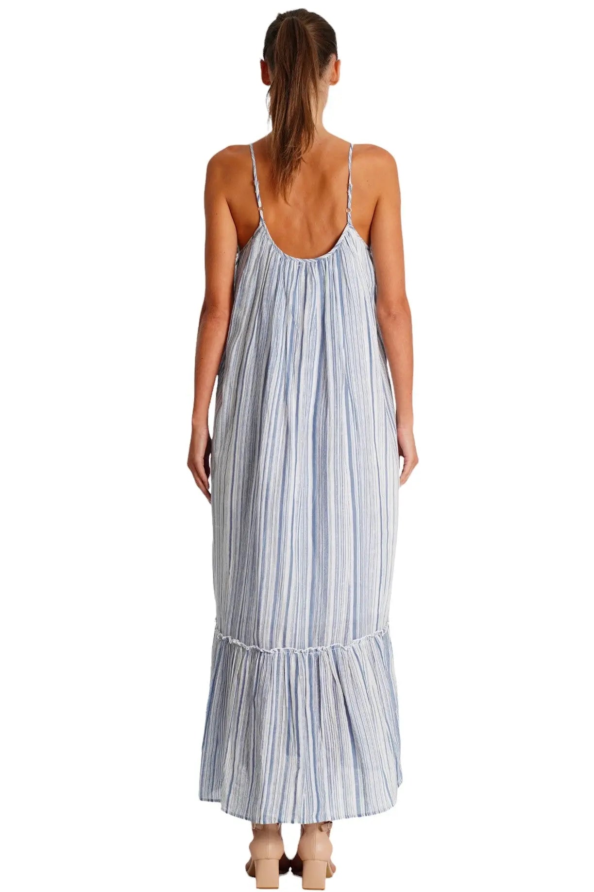 Lose Striped Maxi Dress La Moda Clothing