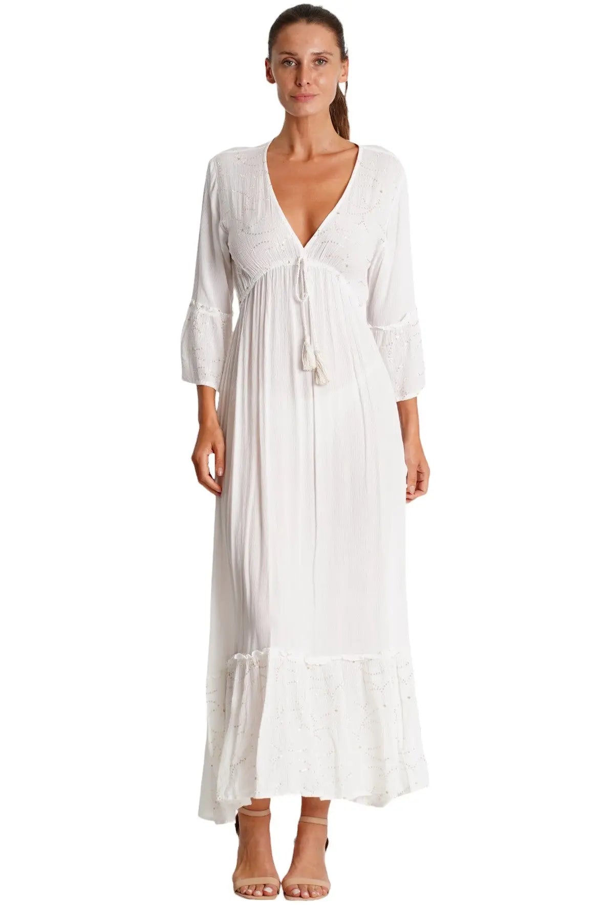 White Maxi Dress La Moda Clothing