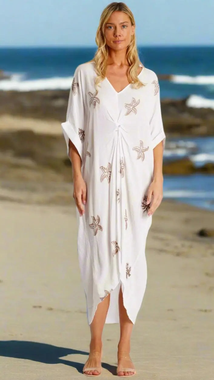 Front Knot Caftan Dress  La Moda Clothing