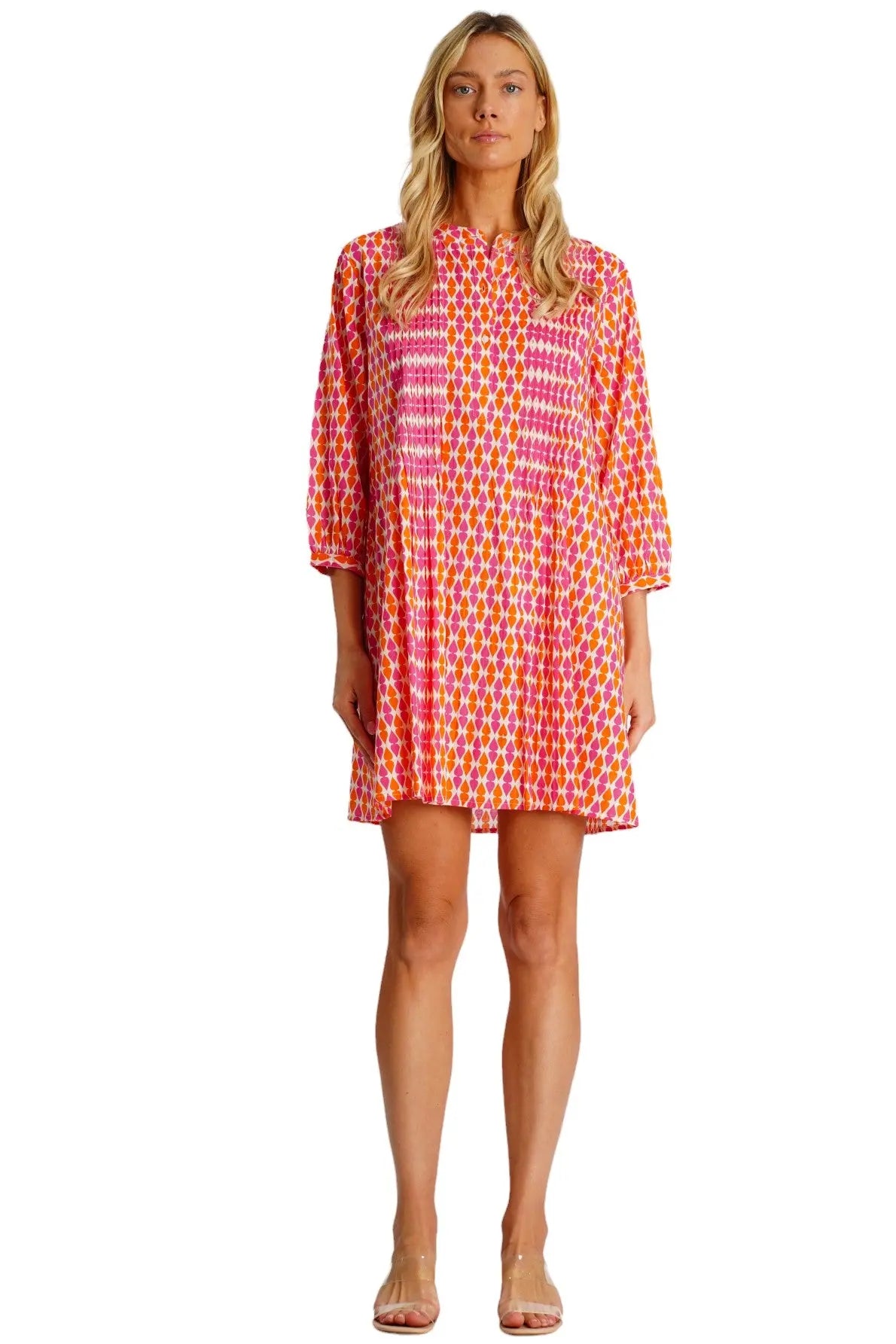 Front Pleated Shirt Dress La Moda Clothing