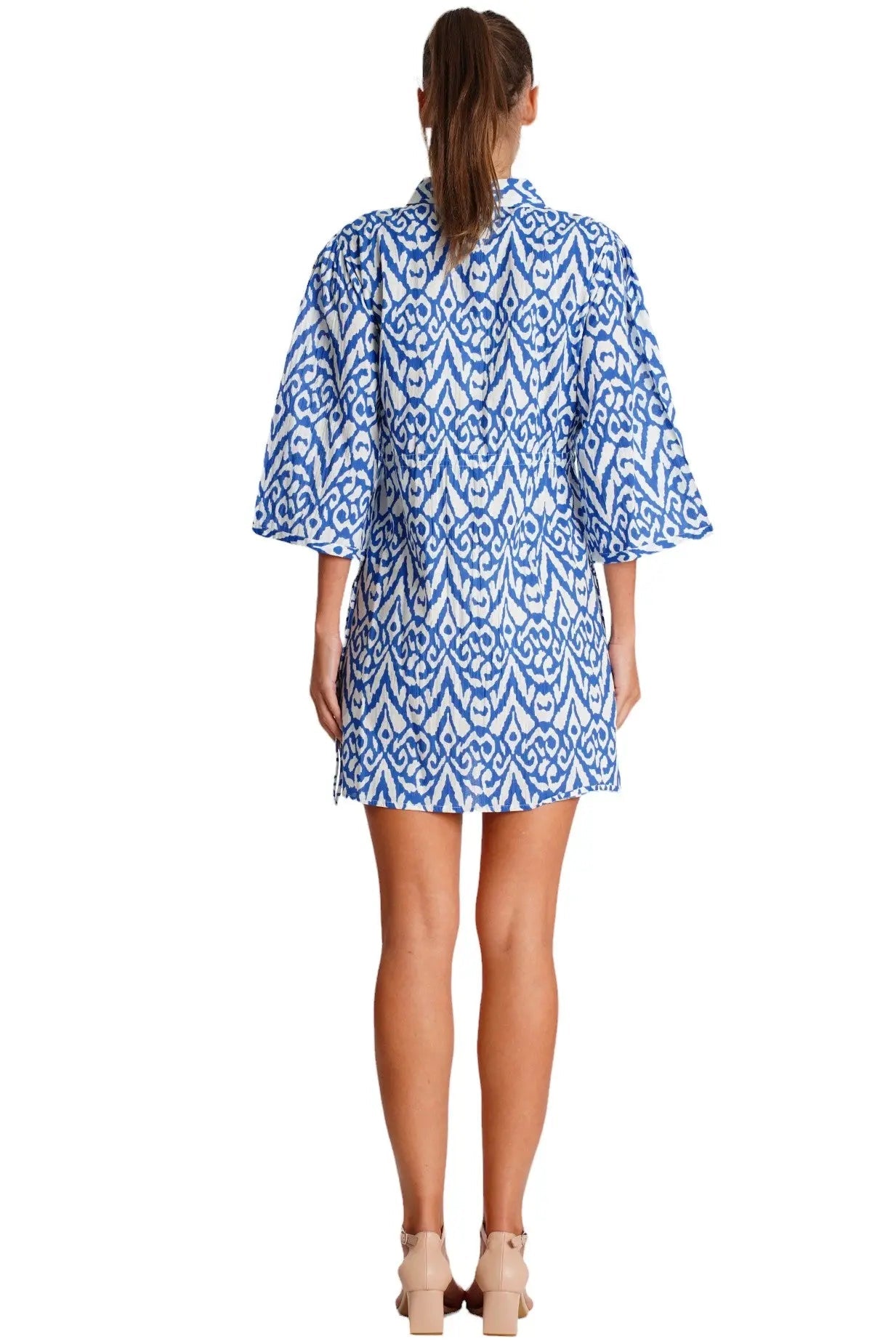 Front Drawstring Short Dress La Moda Clothing