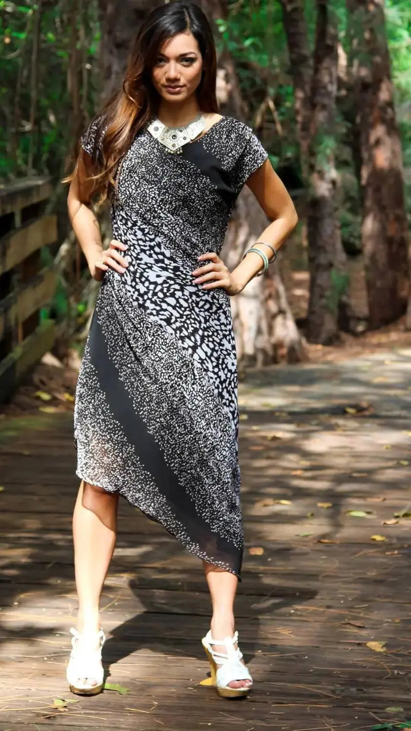 Animal Print Summer Evening Casual Dress lamodaclothings