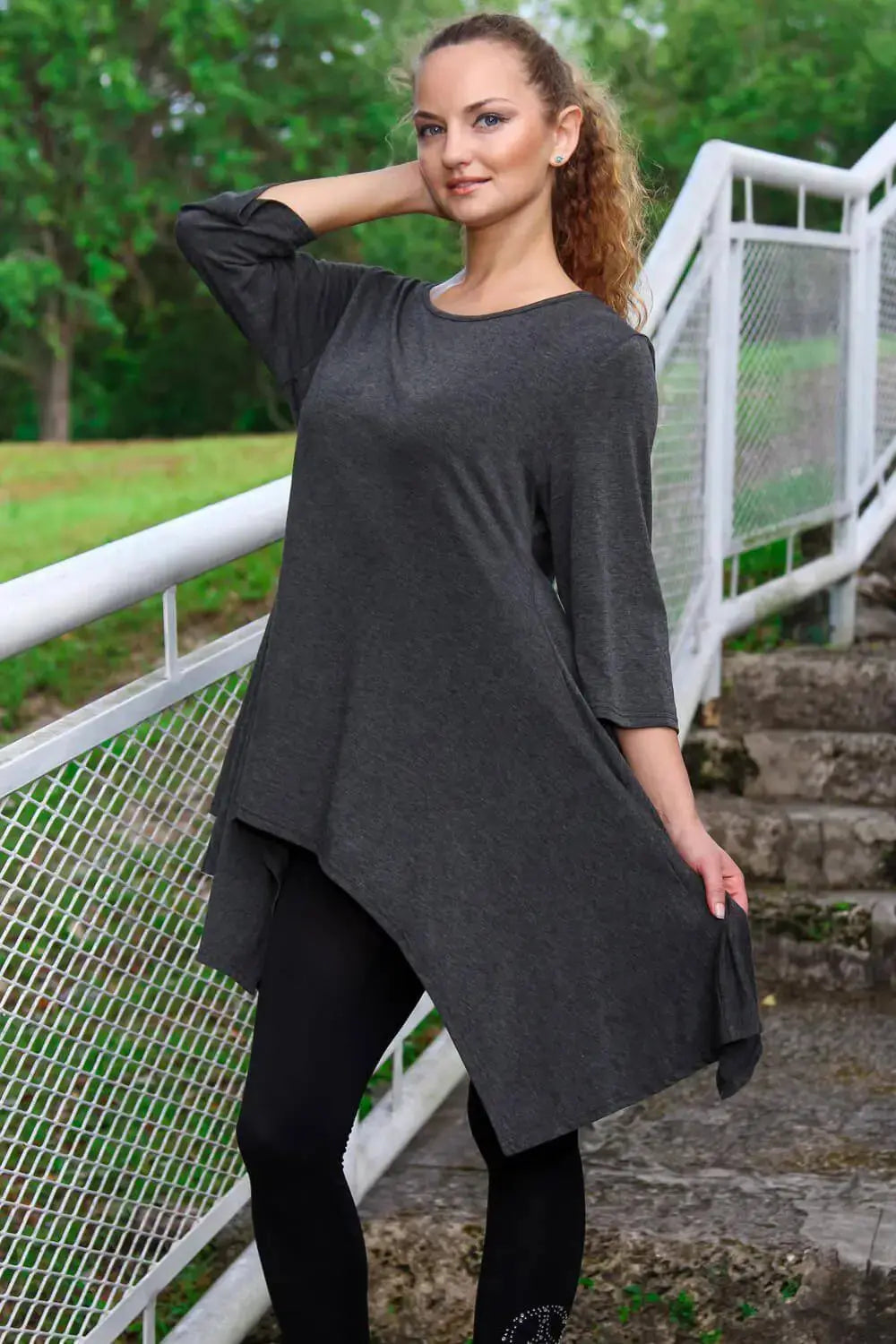 Asymmetrical Knit Resort Tunic lamodaclothings