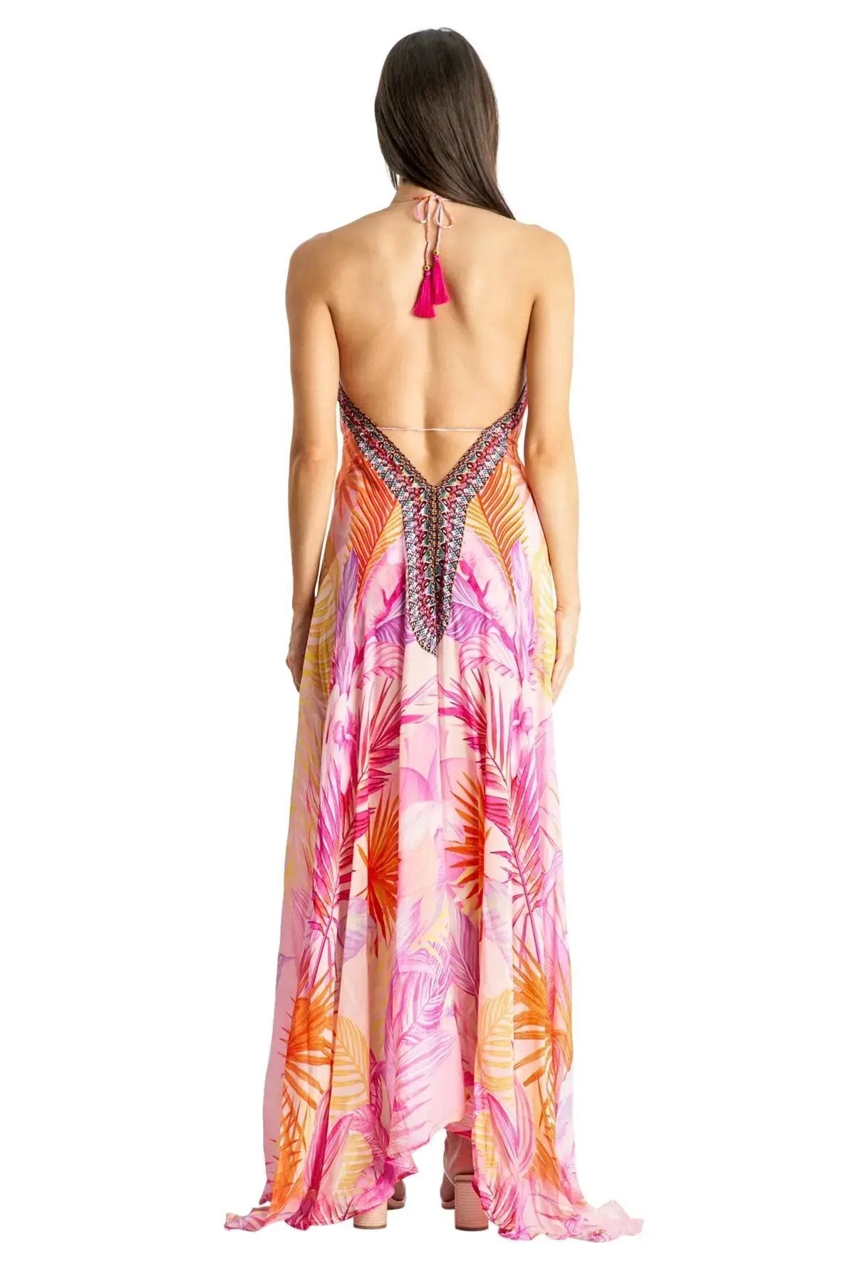 Backless Halter Maxi Dress La Moda Clothing