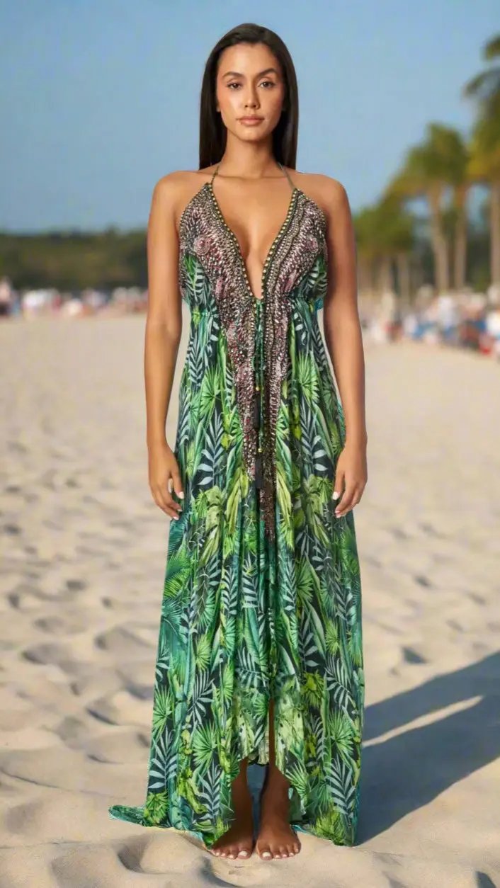 Wild Country Printed Convertible 3 Way Maxi Dress Wholesale - La Moda Clothing