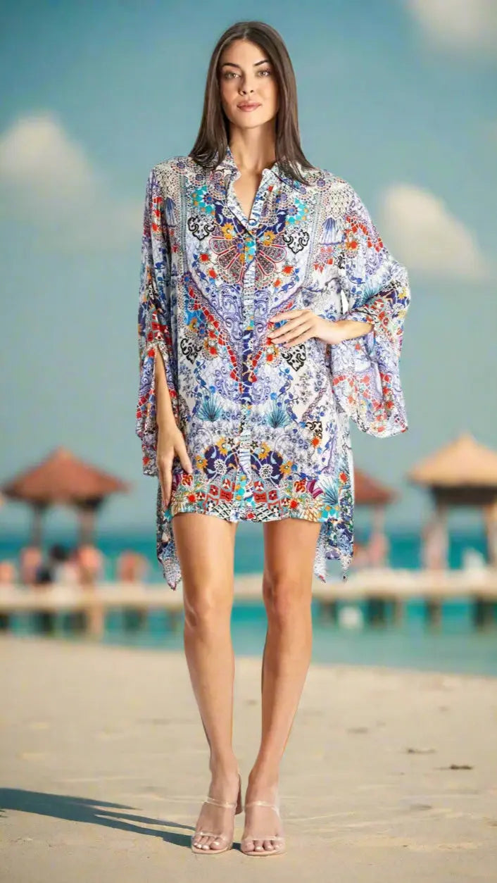 Beach Resort Easy Shirtdress Cover-Up - La Moda Clothing