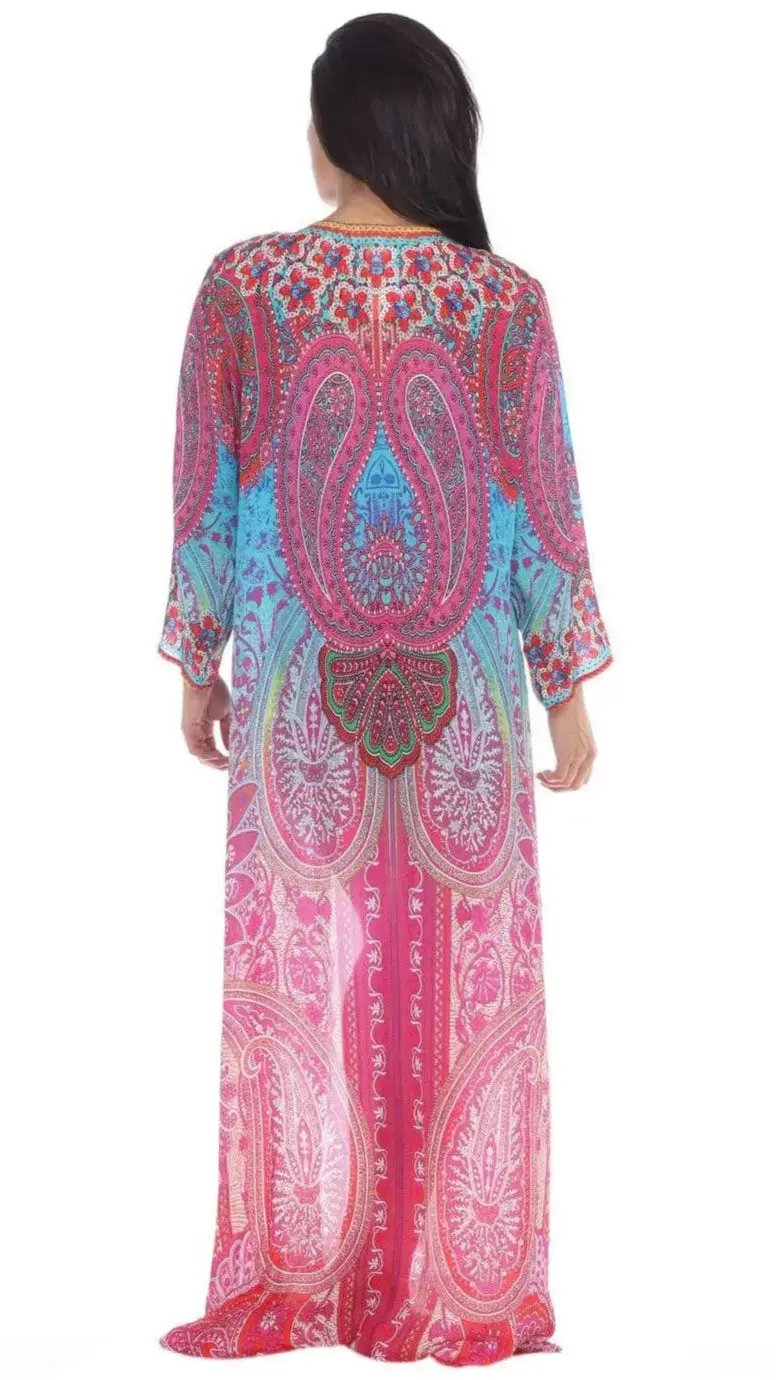 Wholesale Best Swimwear Cover Up Kimonos In Multi-Color Prints FRor Women Made From Viscose Silk - La Moda Clothings