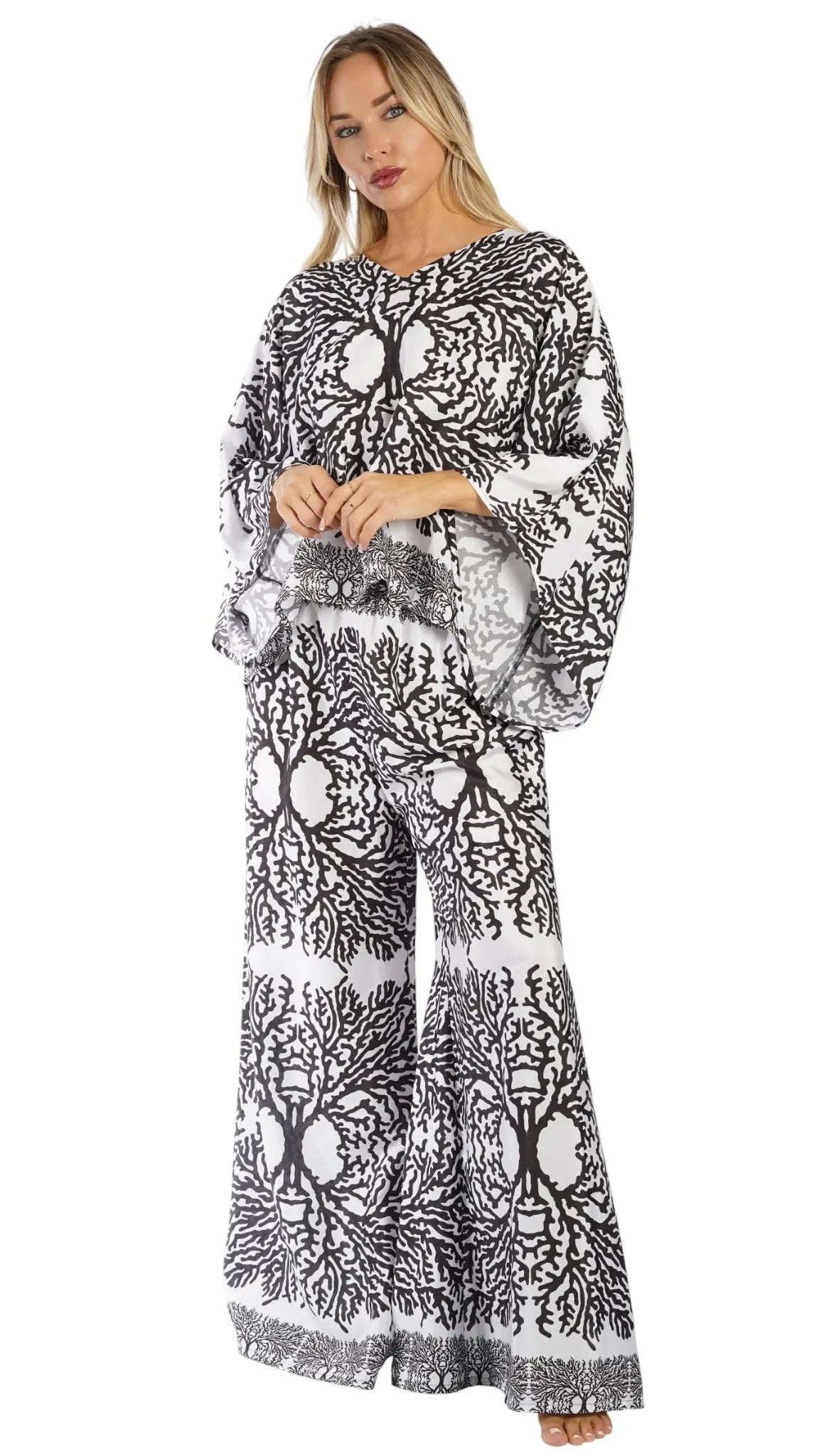 Black & White Resort Wear Set – Luxury Vacation Outfit | Club Moda Club Moda cord set