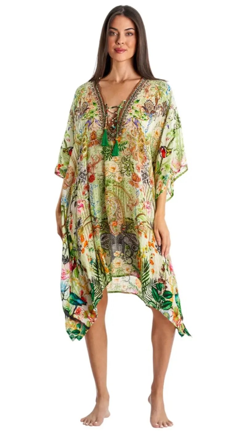 Shop Club Moda’s wide selection of women’s caftans—luxury silk caftans, cotton caftans, boho caftans, beach caftans & elegant loungewear. Perfect for vacations, parties, or everyday chic comfort.