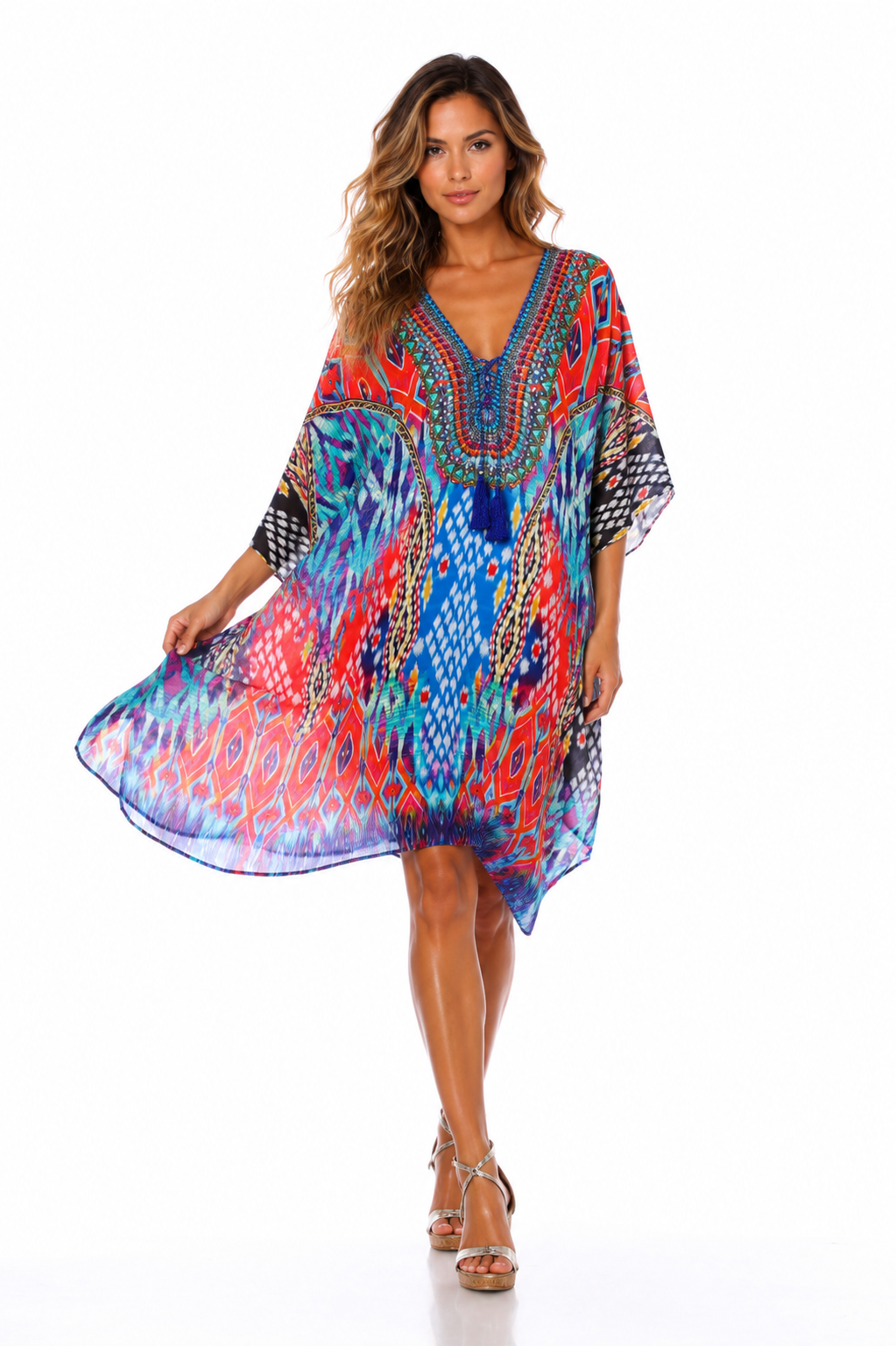 V-Neck Luxury Kaftan Dress