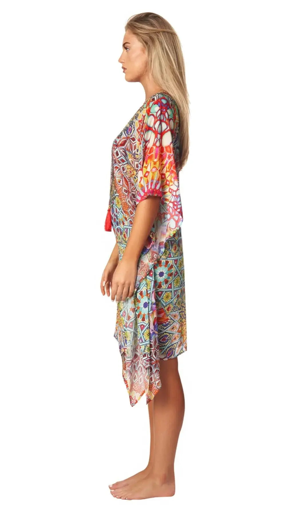 River Bed Designer Women's Beach Kaftan Dress in Viscose Silk - La Moda Clothing