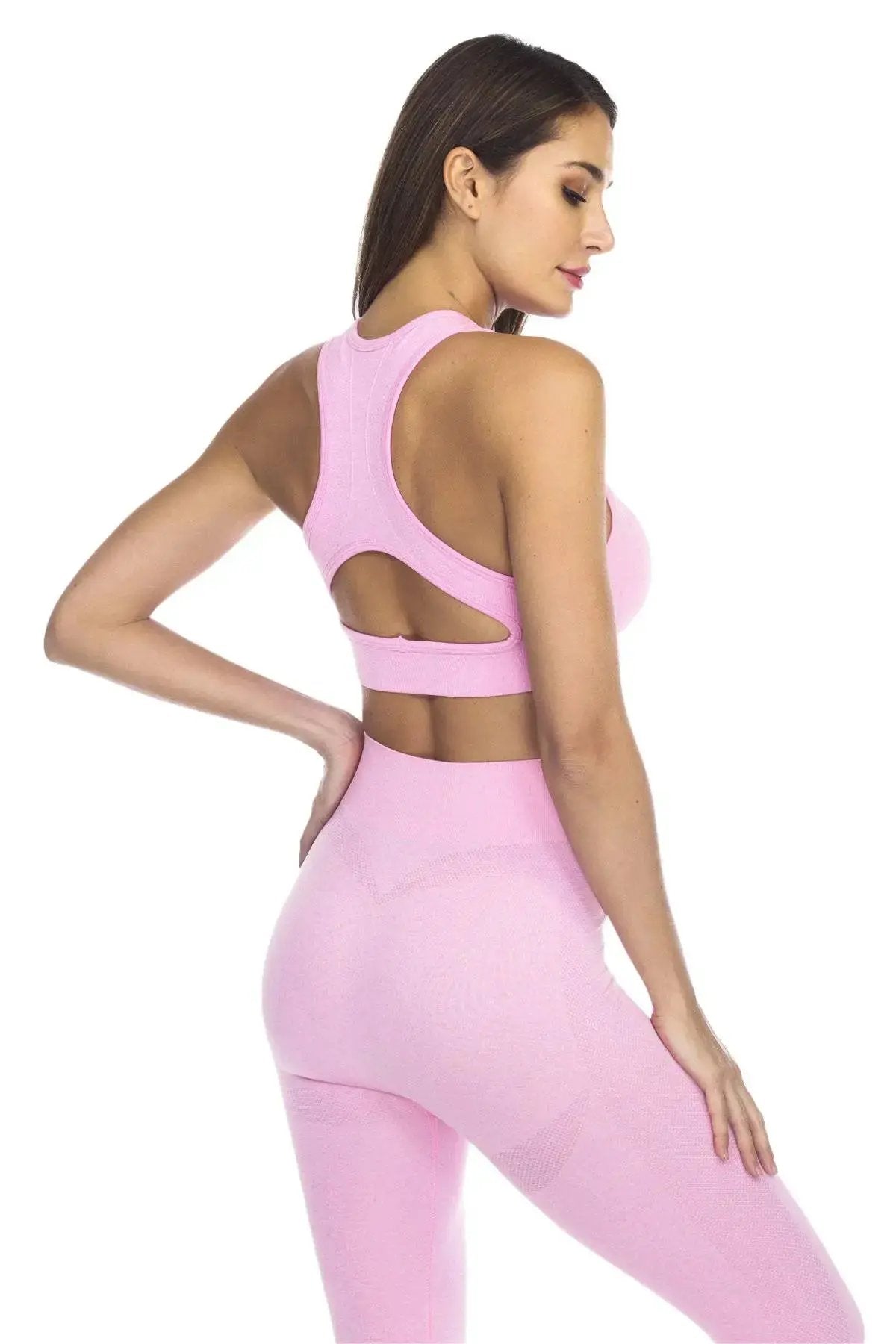 Club Moda Textured Scoop Neck Seamless Sports Bra - La Moda Clothings