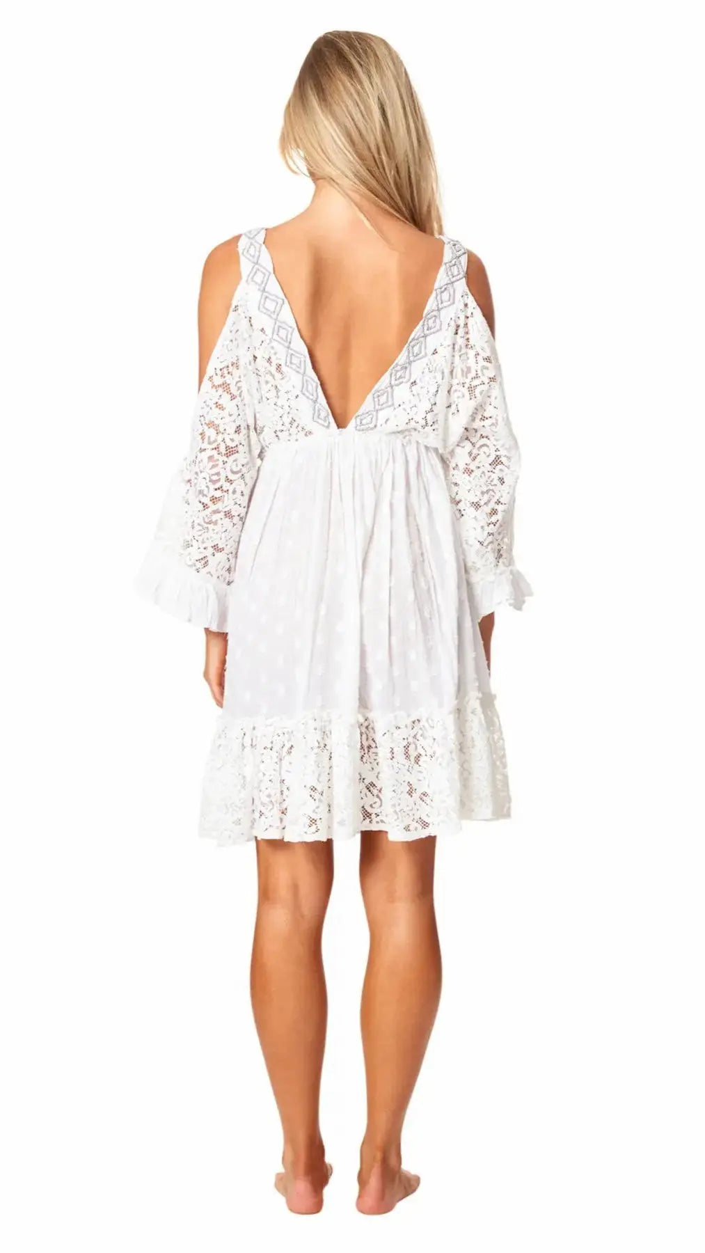 Cold Shoulder Casual Mini Dress - La Moda Clothing