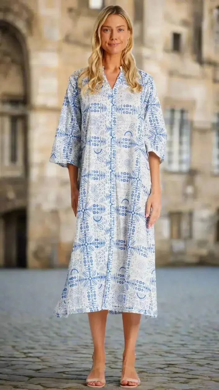 Cotton Kaftan Dress - Designer Long Caftans | Elegant Kaftan Cover Up Dress | Club Moda USA