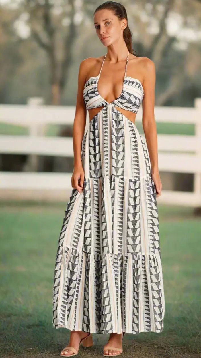 Cut Out Maxi Dress La Moda Clothing