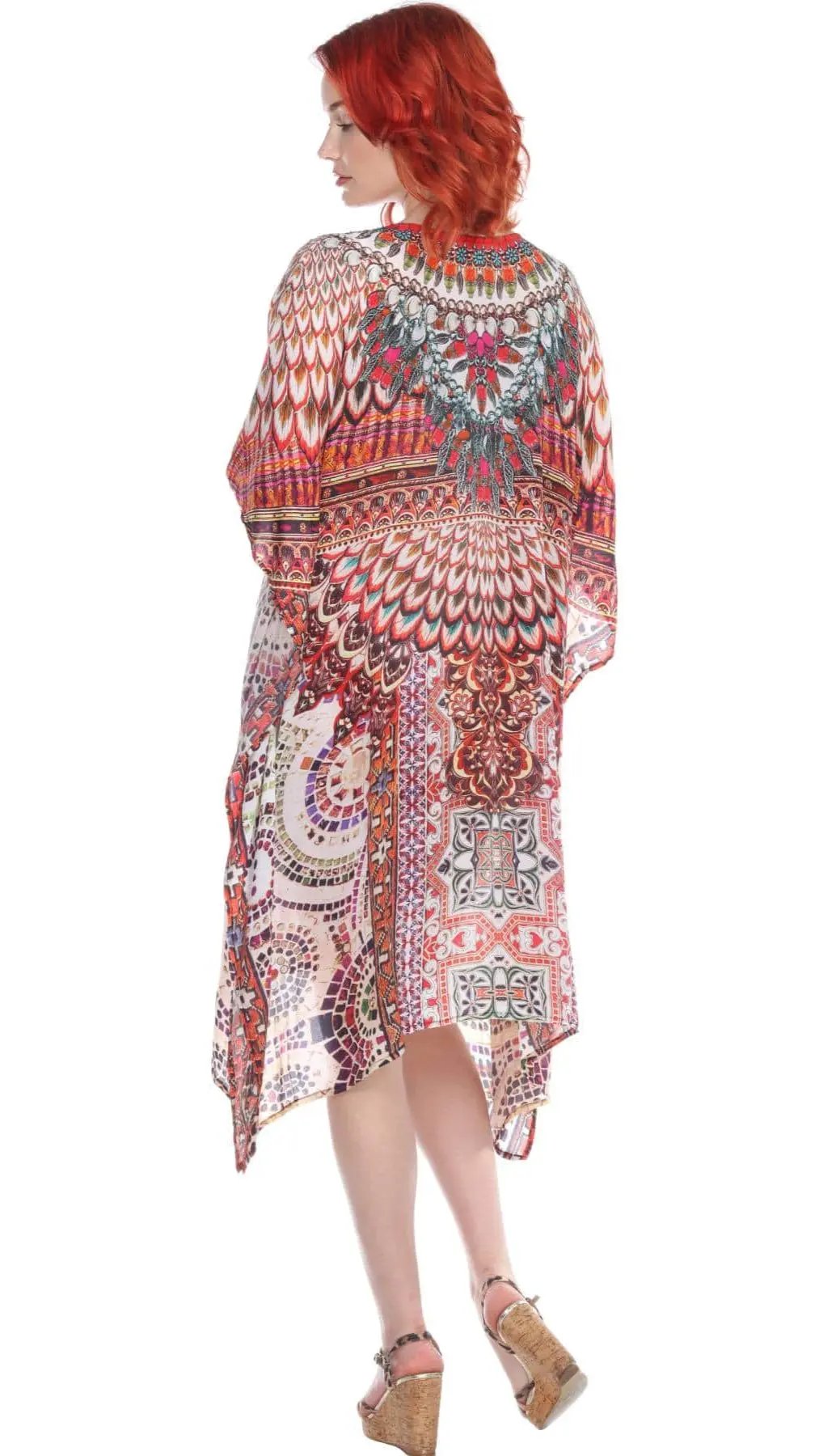 Designer Women's Beach Kaftan Dress in Viscose Silk - La Moda Clothings