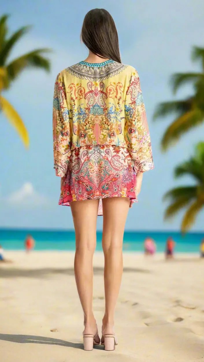 Drawstring Tunic Dress - La Moda Clothing