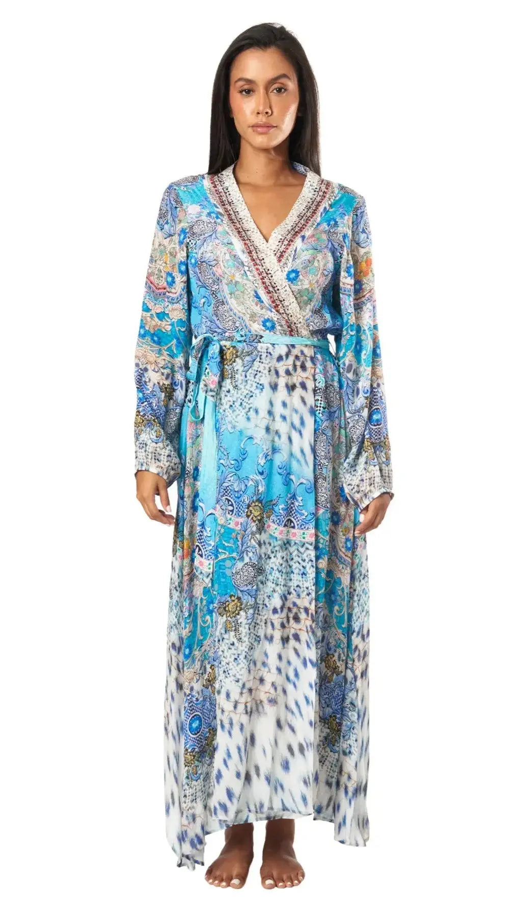 Feminine Moda Women's Maxi Wrap Dress La Moda Clothing Maxi Dresses