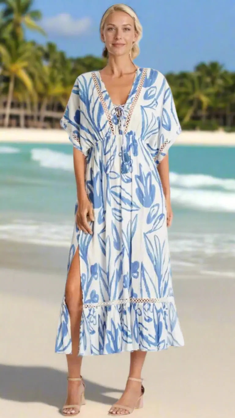 Front Slit Maxi Dress La Moda Clothing