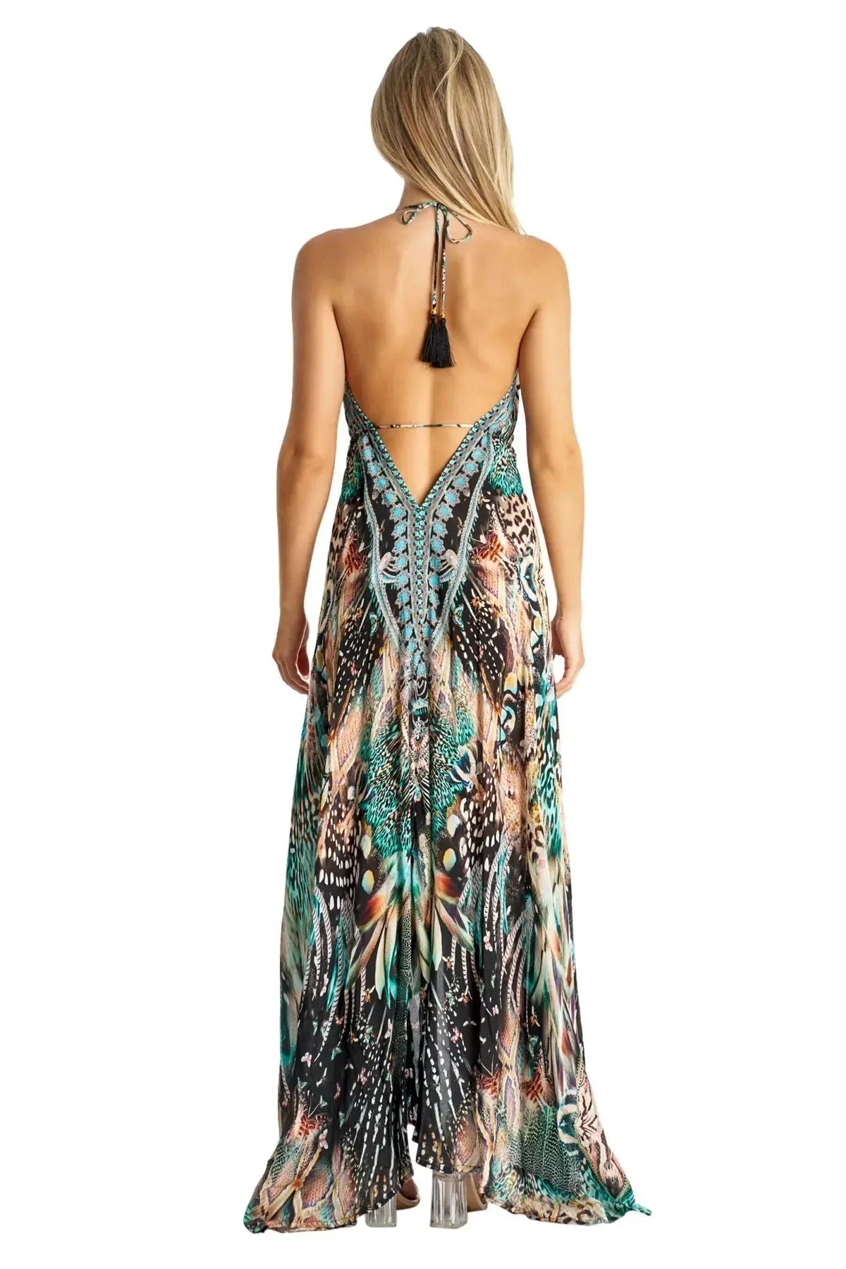 Halter Maxi Dress for Caribbean Vacay La Moda Clothings 3 Way Dress
