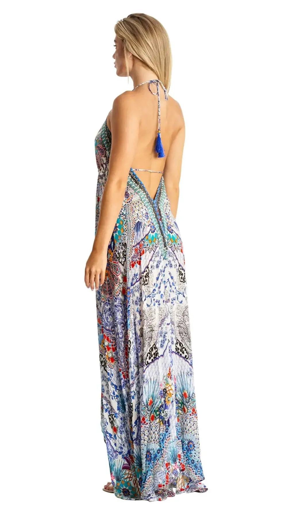 Halter Maxi Resort Dresses for Tropical Destinations La Moda Clothing 3 Way Dress