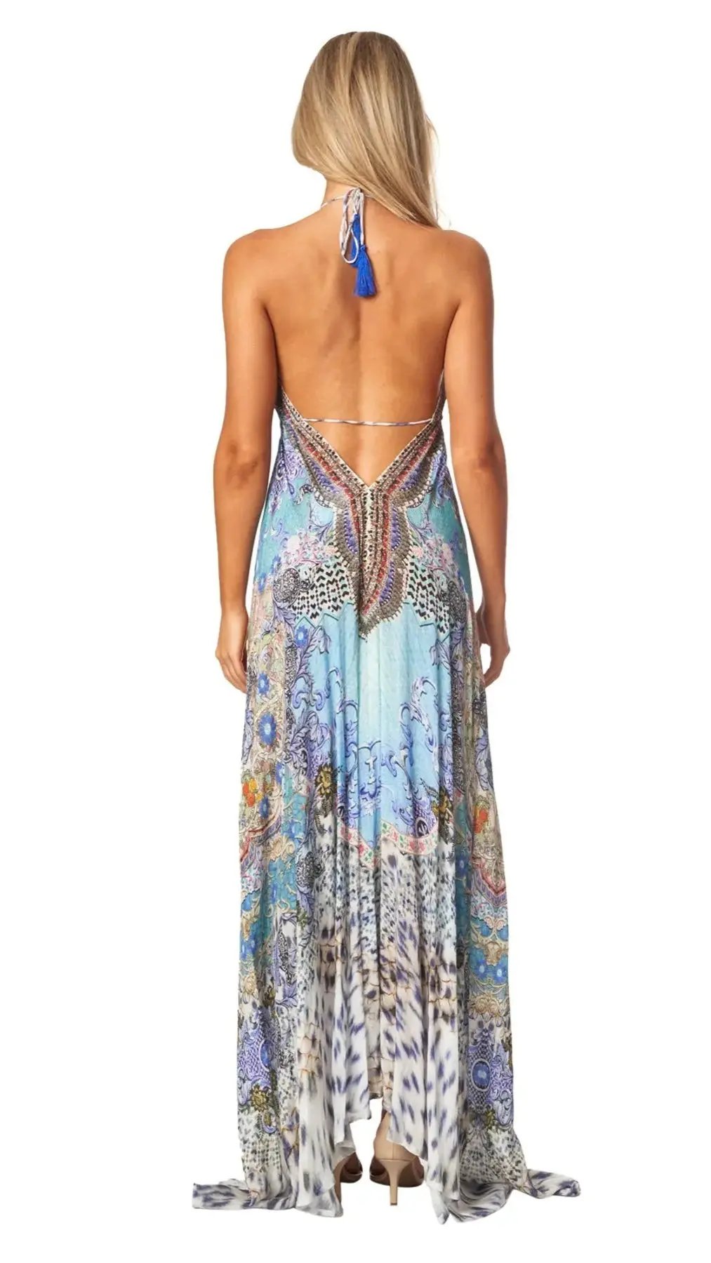 Halter Neck Backless Resort Dresses For Women - La Moda Clothing