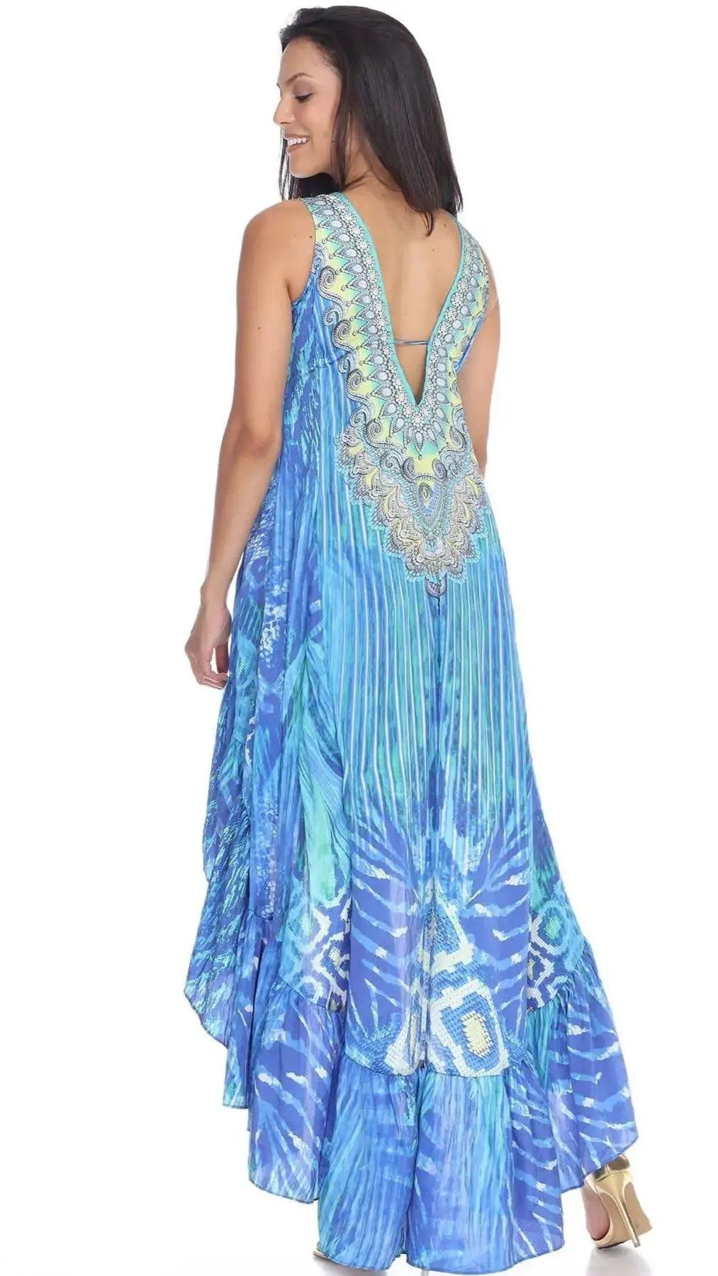 High Low Dresses Resort Beach Boho Casual Summer Evening Vestido Dress Vacation Travel Bohemian… - La Moda Clothings