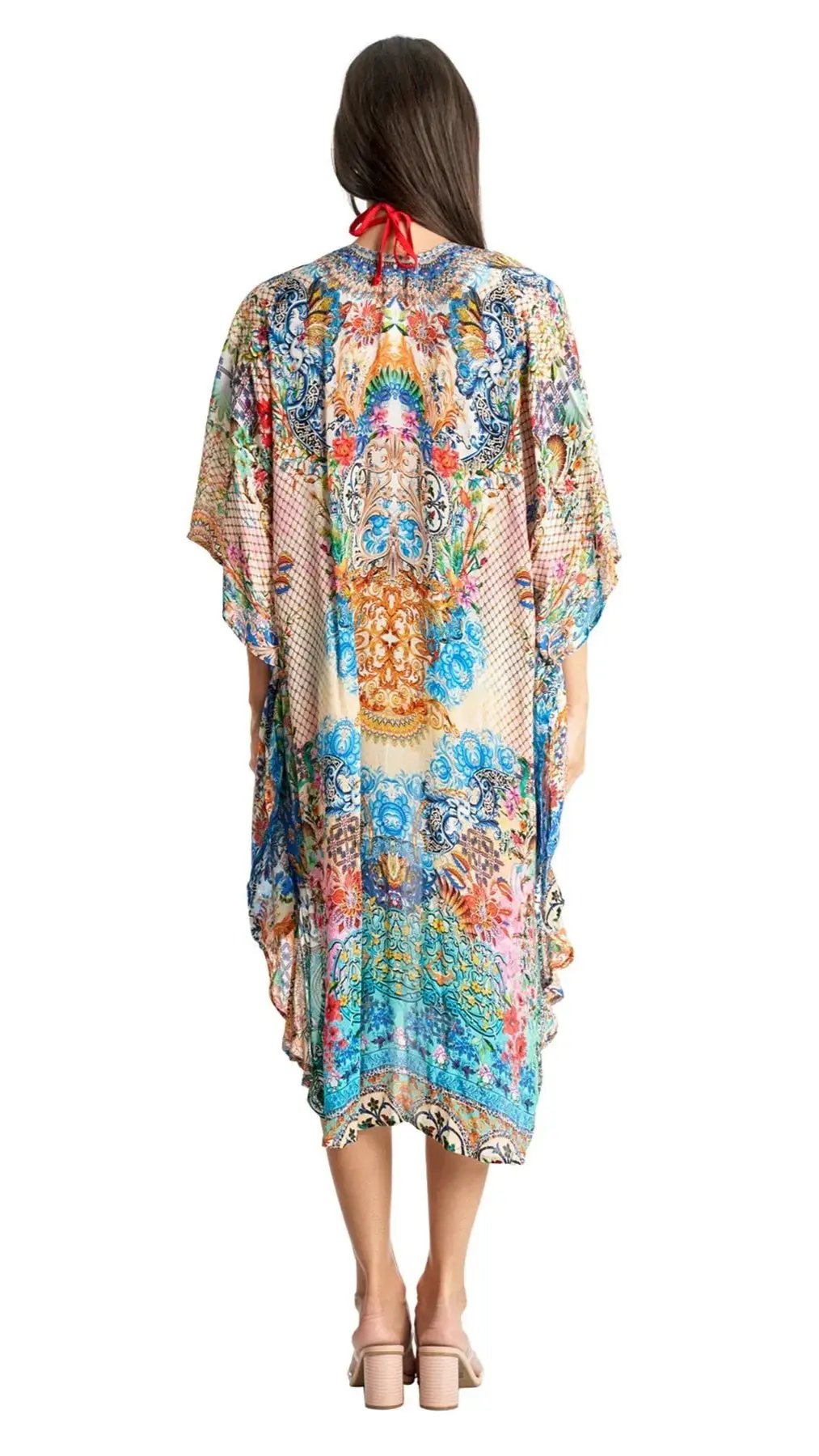 Kimono Cover Up in Viscose Silk - La Moda Clothing