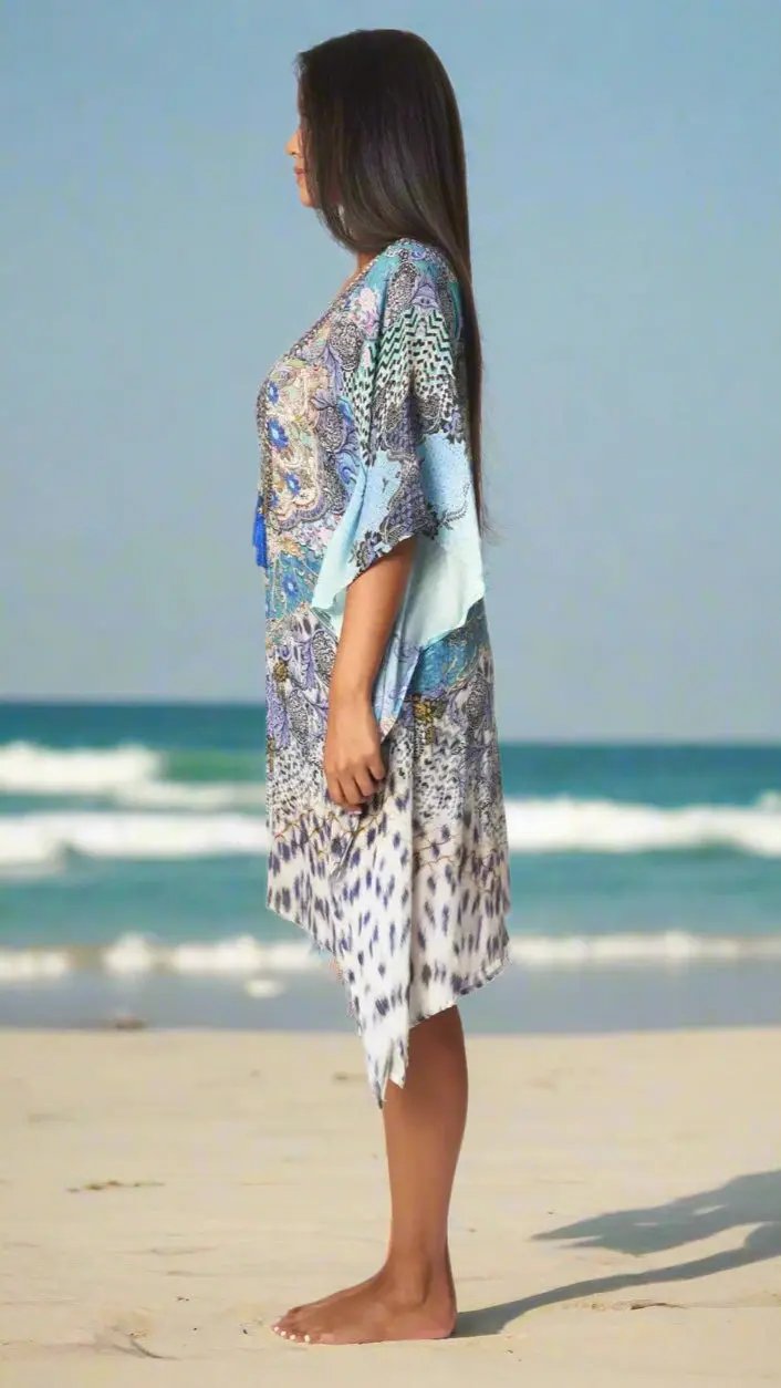 Luxury Silk Caftan Dress - La Moda Clothing