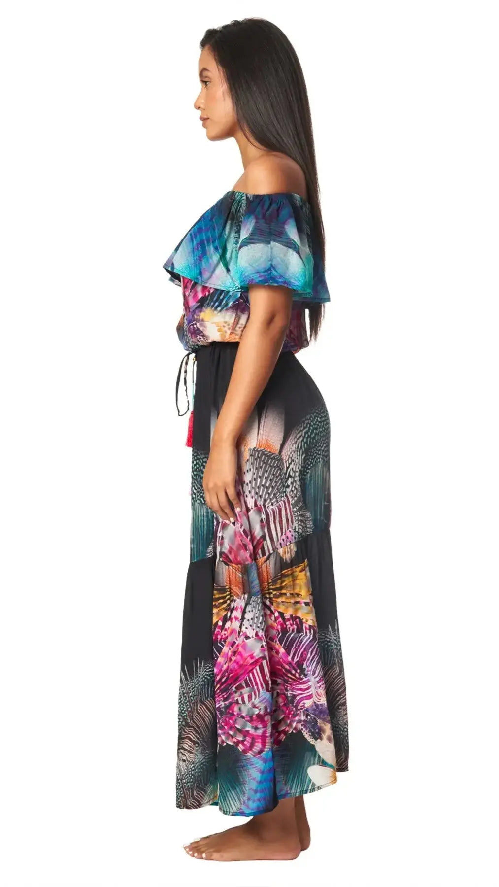 Maxi Long Off the Shoulder Dress - La Moda Clothing