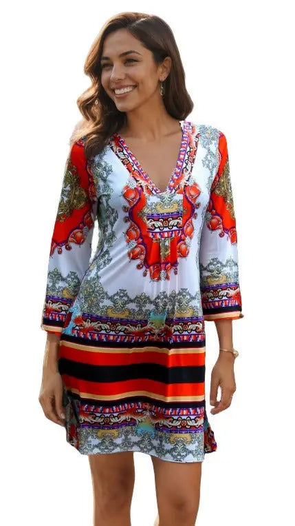 Tunic-Style Cover-Up Dress for Cruise lamodaclothings