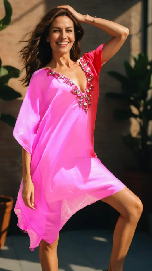 Tie Dye Beaded Kaftan Lamodaclothing