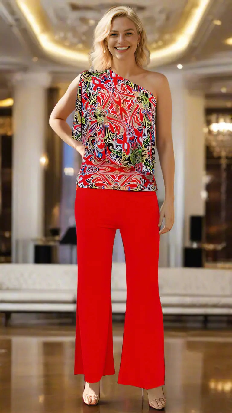 One Shoulder Knit Top for Tropical Vacay lamodaclothings