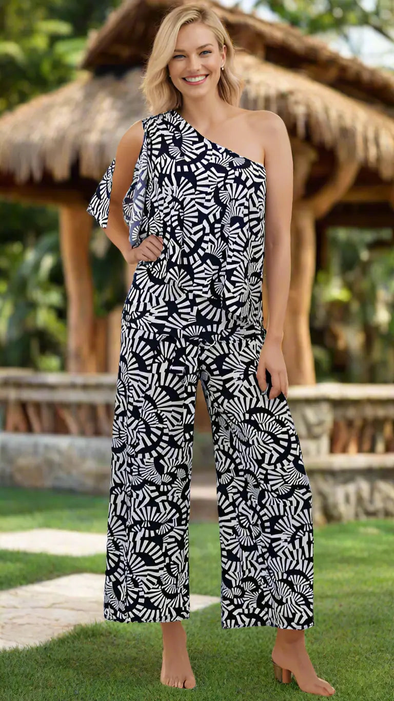 One Shoulder Knit Top for Tropical Vacay lamodaclothings