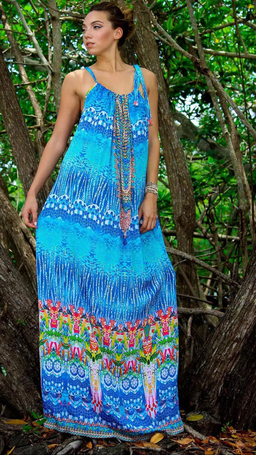 Necklace Halter Neck Dress For Beach Cover Up lamodaclothings