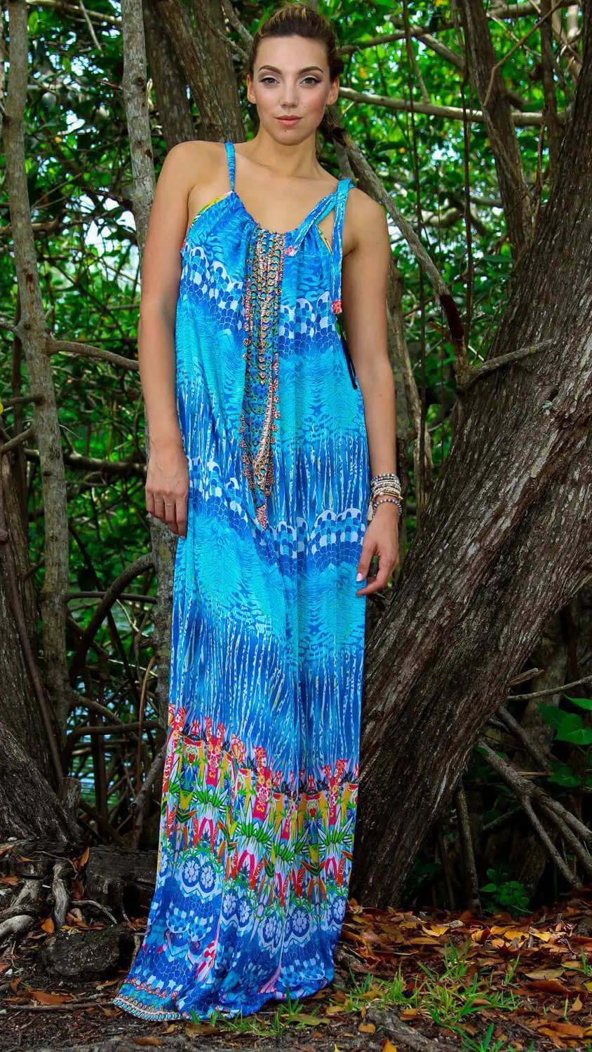 Neck Lace / Hatler Neck Dress For Beach Cover Up - La Moda Clothings