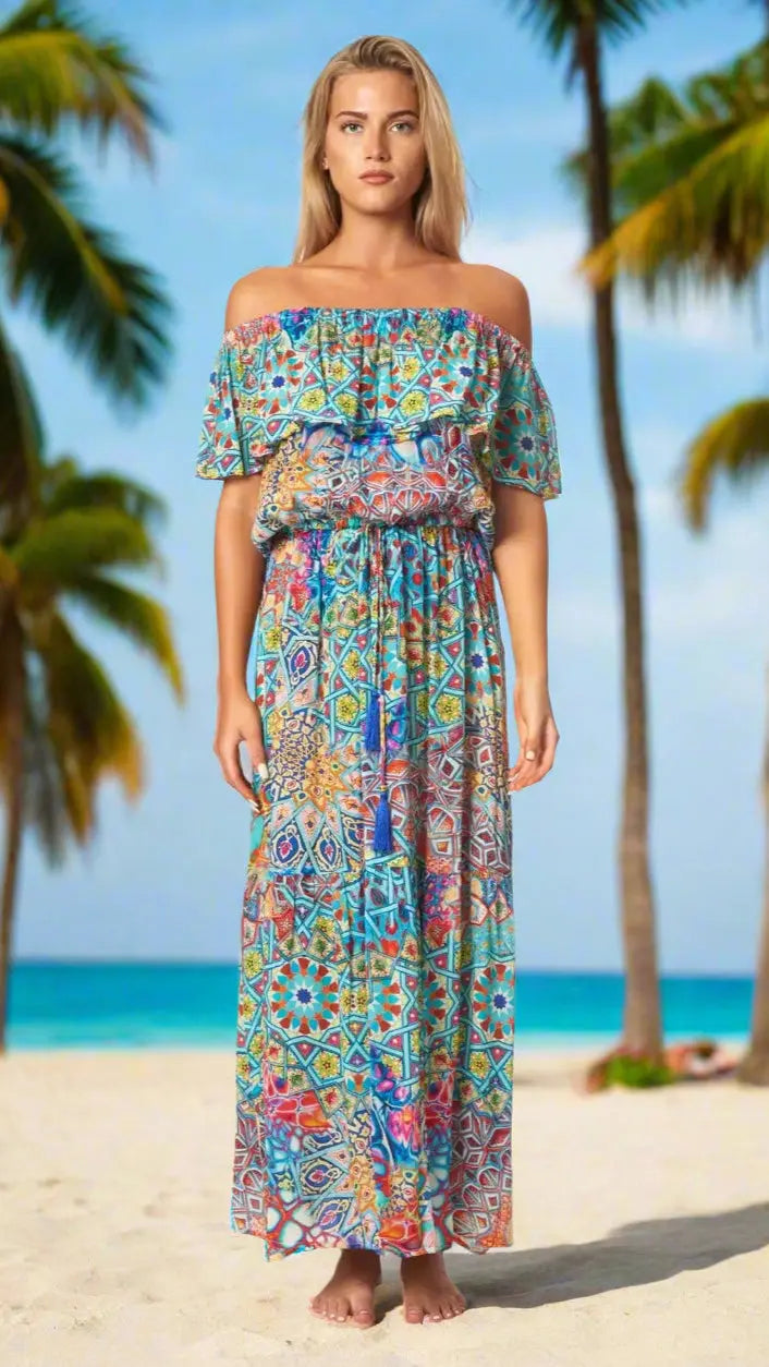 Off the Shoulder Maxi Dress La Moda Clothings Maxi Dresses