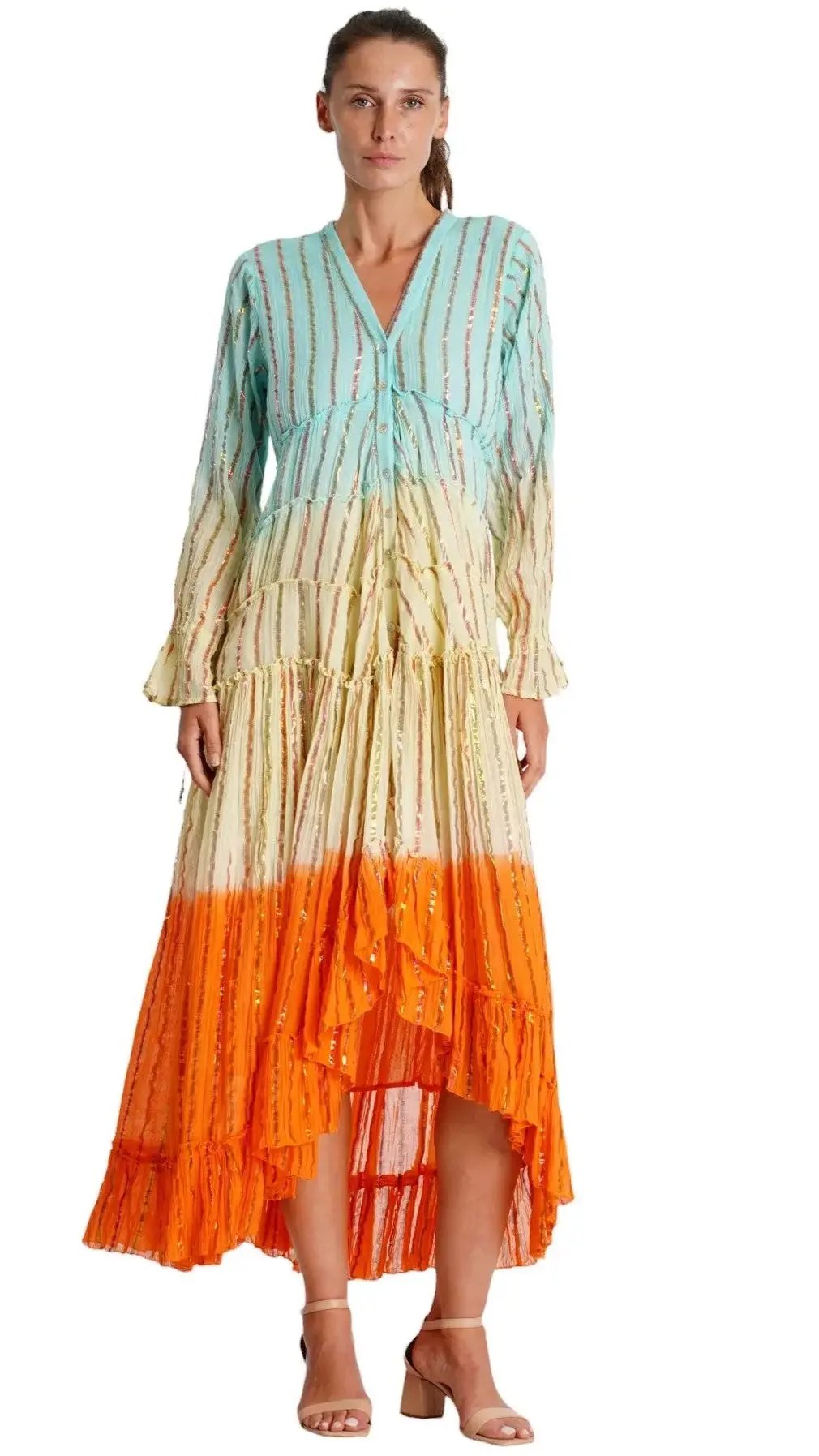 Ombrey Tiered High Low Dress La Moda Clothing